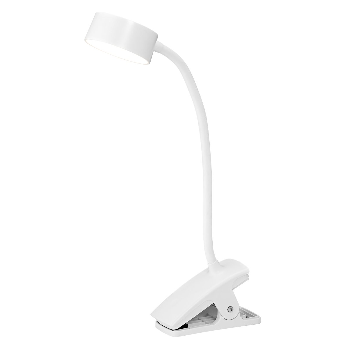 Office Cylinder Clip Hvit klemmelampe Fra Ledvance - Levereras med 1m USB sladd som du kan koppla till en transformator, laptop eller dator f&ouml;r att lampan ska f&aring; el.