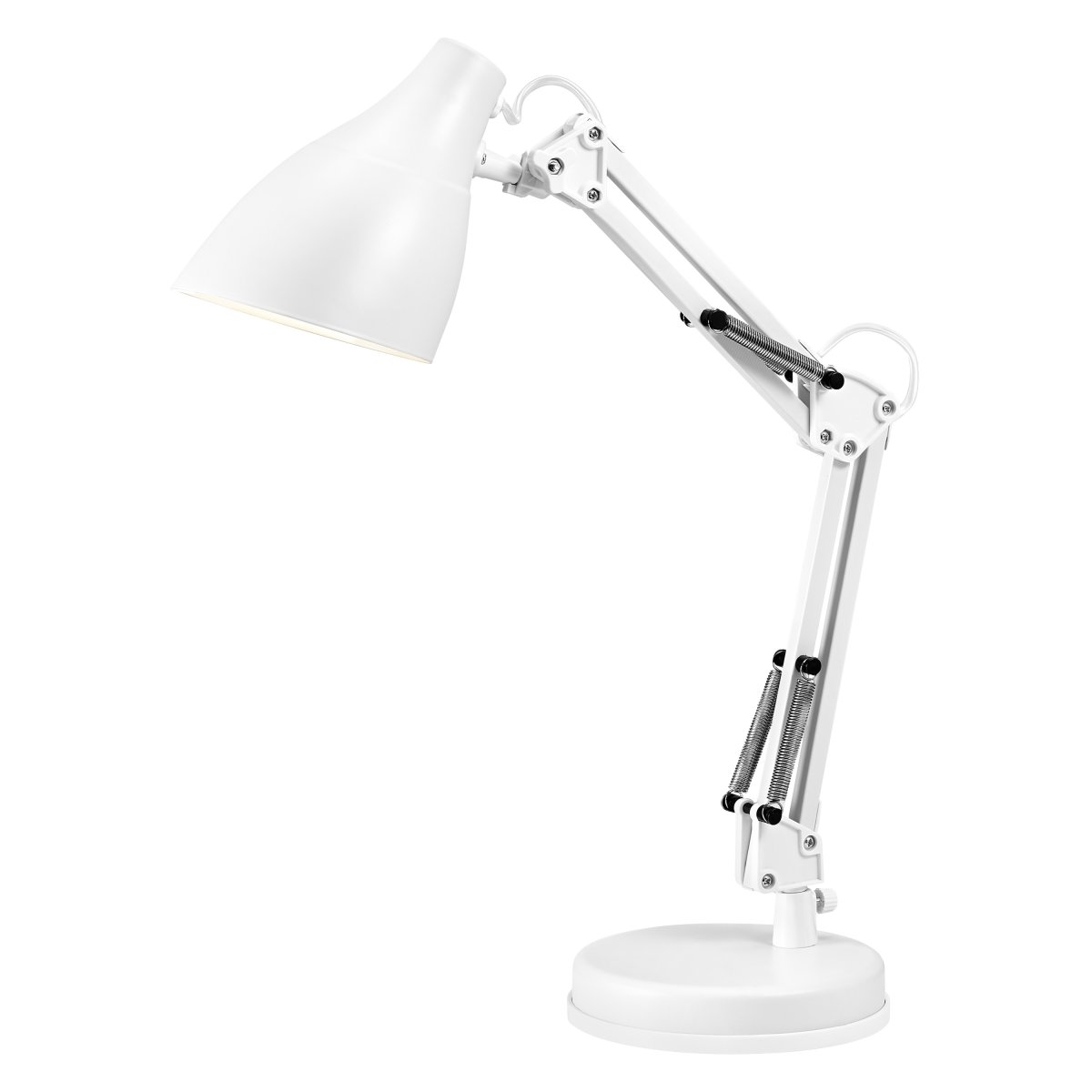 Office Pear 40cm Hvit skrivebordslampe Fra Osram - Armen med tv&aring; leder g&aring;r att vinkla och justera i h&ouml;jd och sidled vilket g&ouml;r det till en flexibel lampa, ut&ouml;ver det har den en vridbar sk&auml;rm f&ouml;r individuell inst&auml;llning av ljuset.