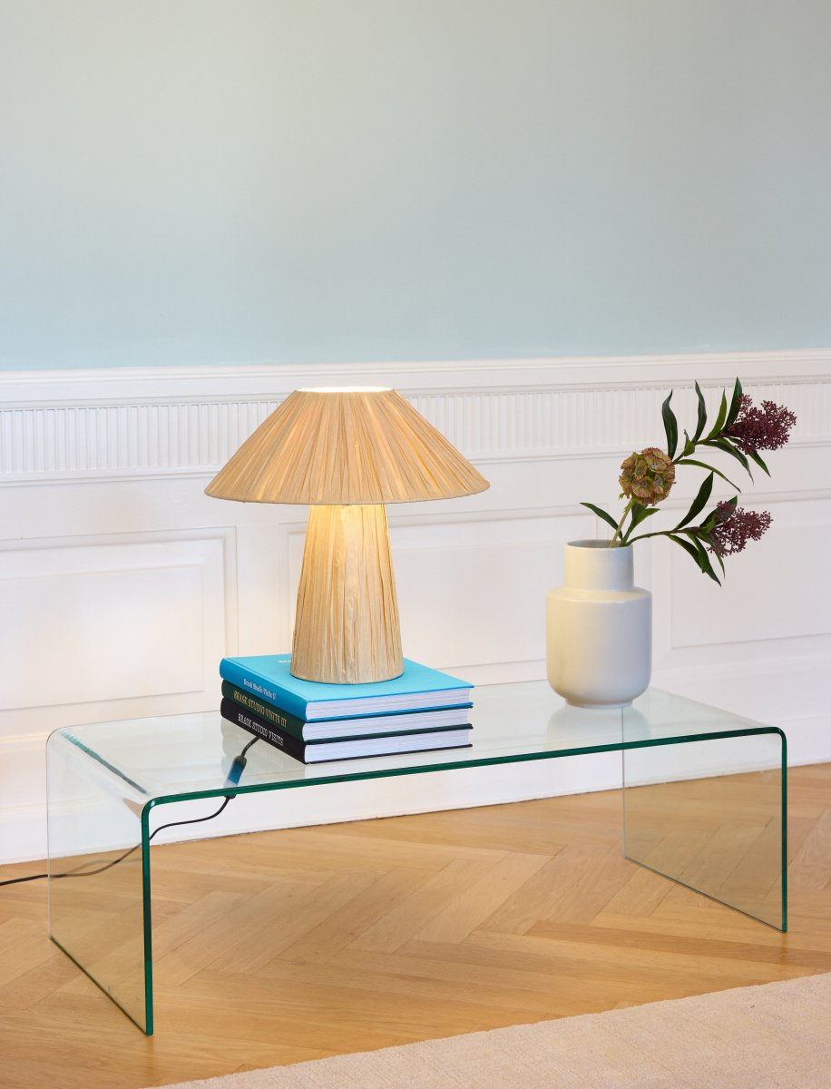 Bamboo Paper Hut 40cm Natur bordlampe Fra Ledvance - Placera f&ouml;rslagsvis i vardagsrummet, p&aring; byr&aring;n i hallen eller i f&ouml;nstret i k&ouml;ket.
