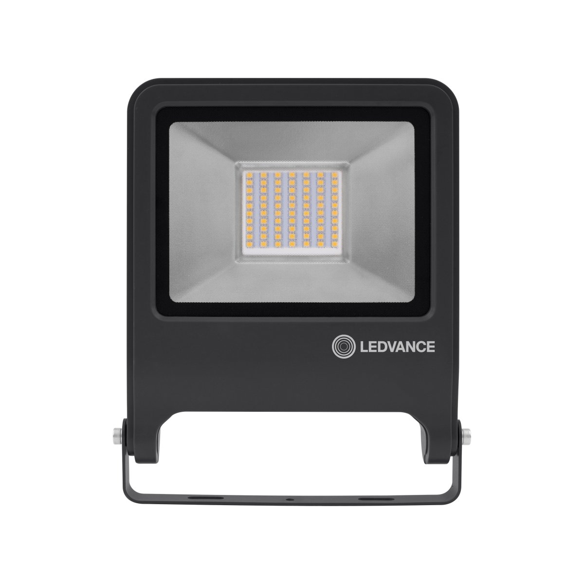 Flood 50W Mørk grå utendørslampe Fra Osram - Den robusta konstruktionen och det kraftfulla ljuset ger trygg och p&aring;litlig belysning &aring;ret runt.