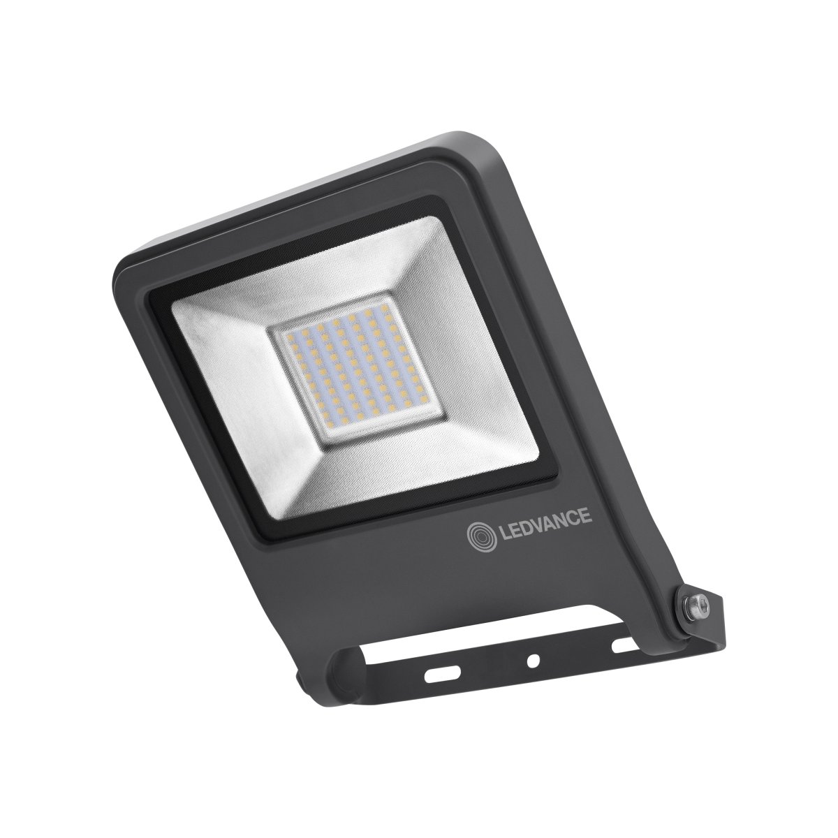 Flood 50W Mørk grå utendørslampe Fra Osram - Den robusta konstruktionen och det kraftfulla ljuset ger trygg och p&aring;litlig belysning &aring;ret runt.