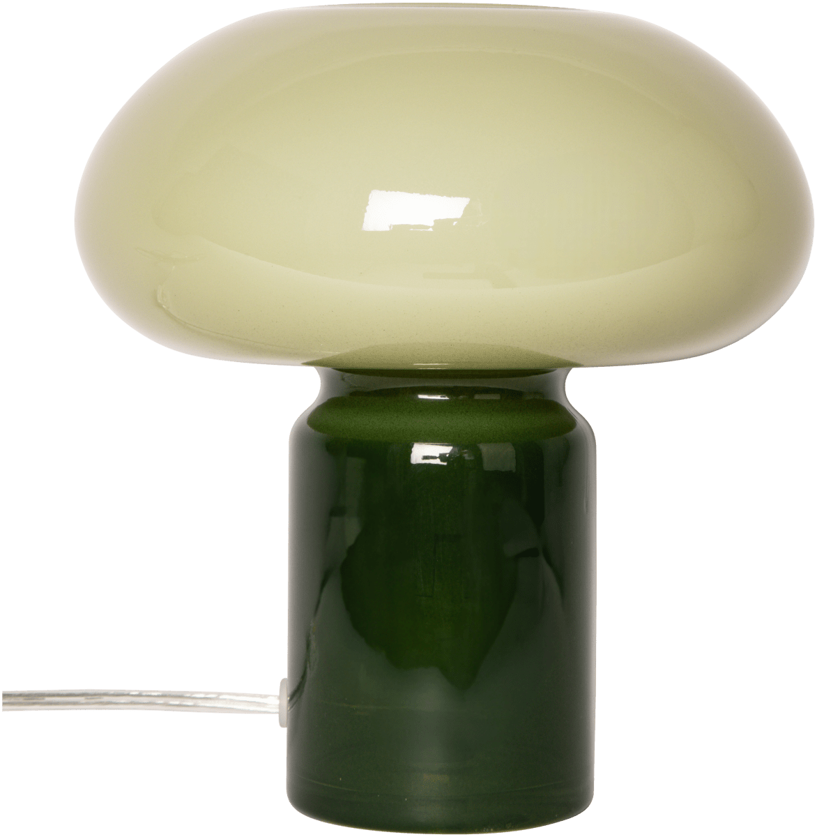 Glas 23cm Grønn bordlampe Fra Eja - En dekorativ bordlampe med myke former og et stilig design laget utelukkende av glass.