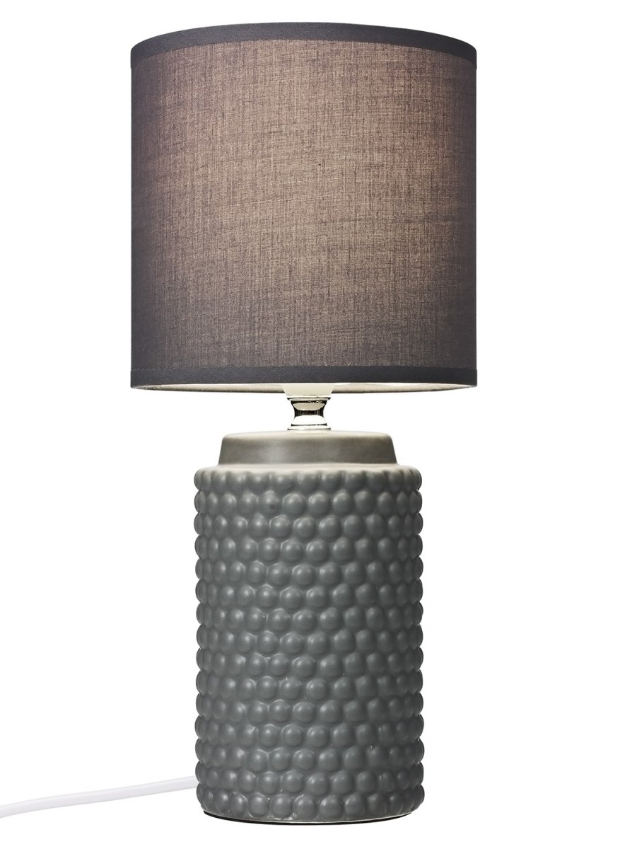 Bubble 33cm Grå bordlampe Fra Cottex - Bubble bordlampe i keramikk og tekstil er en unik og trendy interiørdetalj som setter karakter til hjemmet ditt.