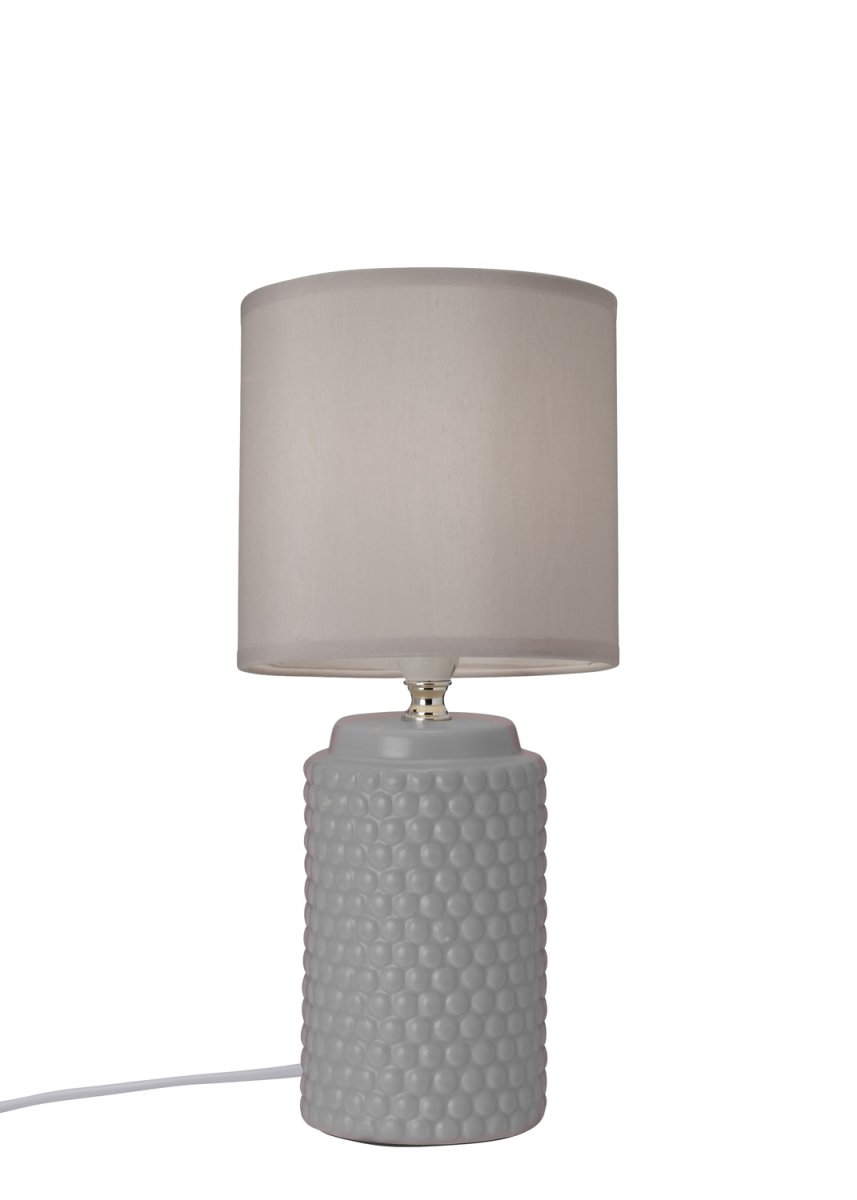 Bubble 33cm Lys grå bordlampe Fra Cottex - Bubble bordlampe i keramikk og tekstil er en unik og trendy interiørdetalj som setter karakter til hjemmet ditt.