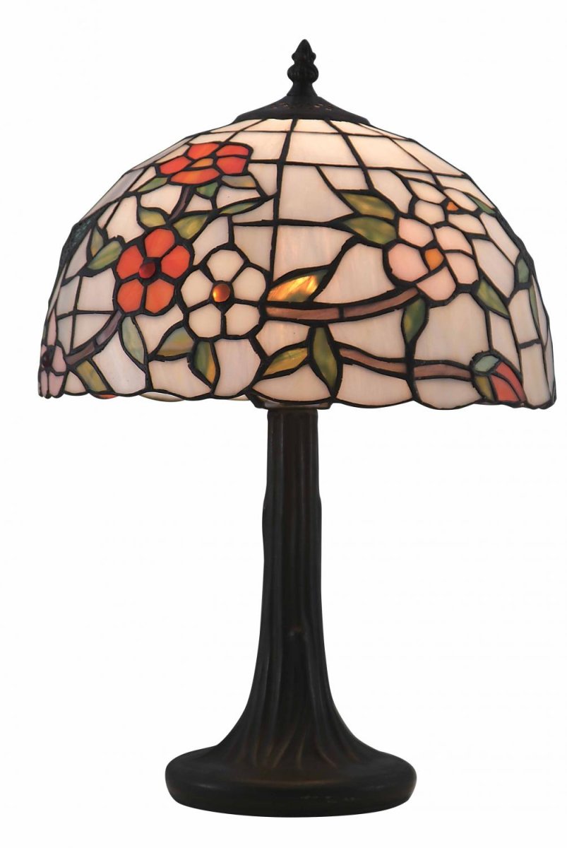 Phuket 45cm Flerfarget Fra Norrsken Design - Phuket er en klassisk Tiffany-lampe med et vakkert design med en fjær og blomster i forskjellige farger.