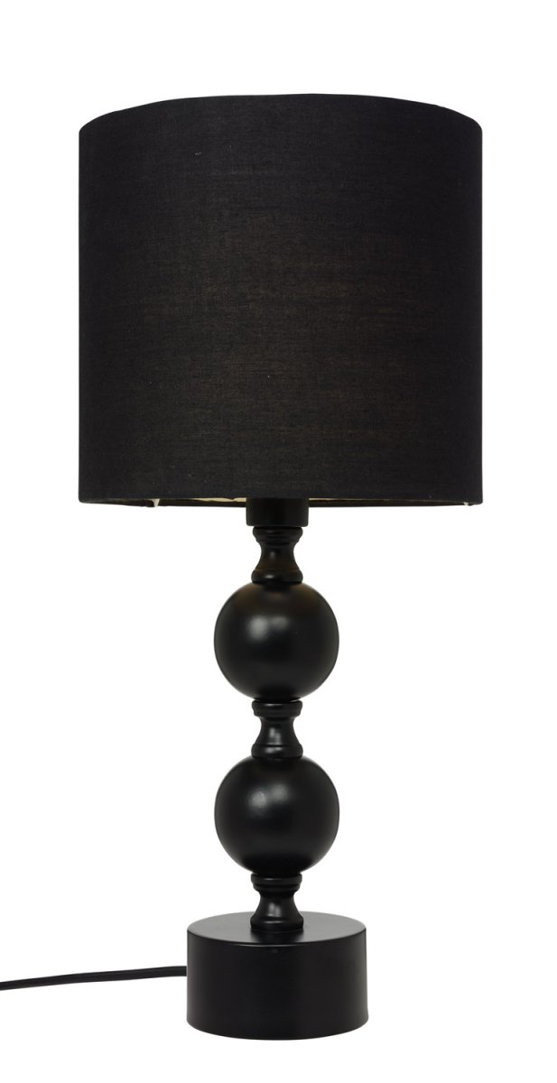 Pompa 46cm Svart bordlampe Fra Cottex - Pompa bordlampe i metall og tekstil er en elegant og iøynefallende lampe som gir rommet et sofistikert preg.