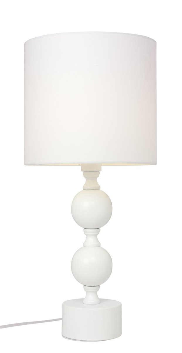 Pompa 46cm Hvit bordlampe Fra Cottex - Pompa bordlampe i metall og tekstil er en elegant og iøynefallende lampe som gir rommet et sofistikert preg.