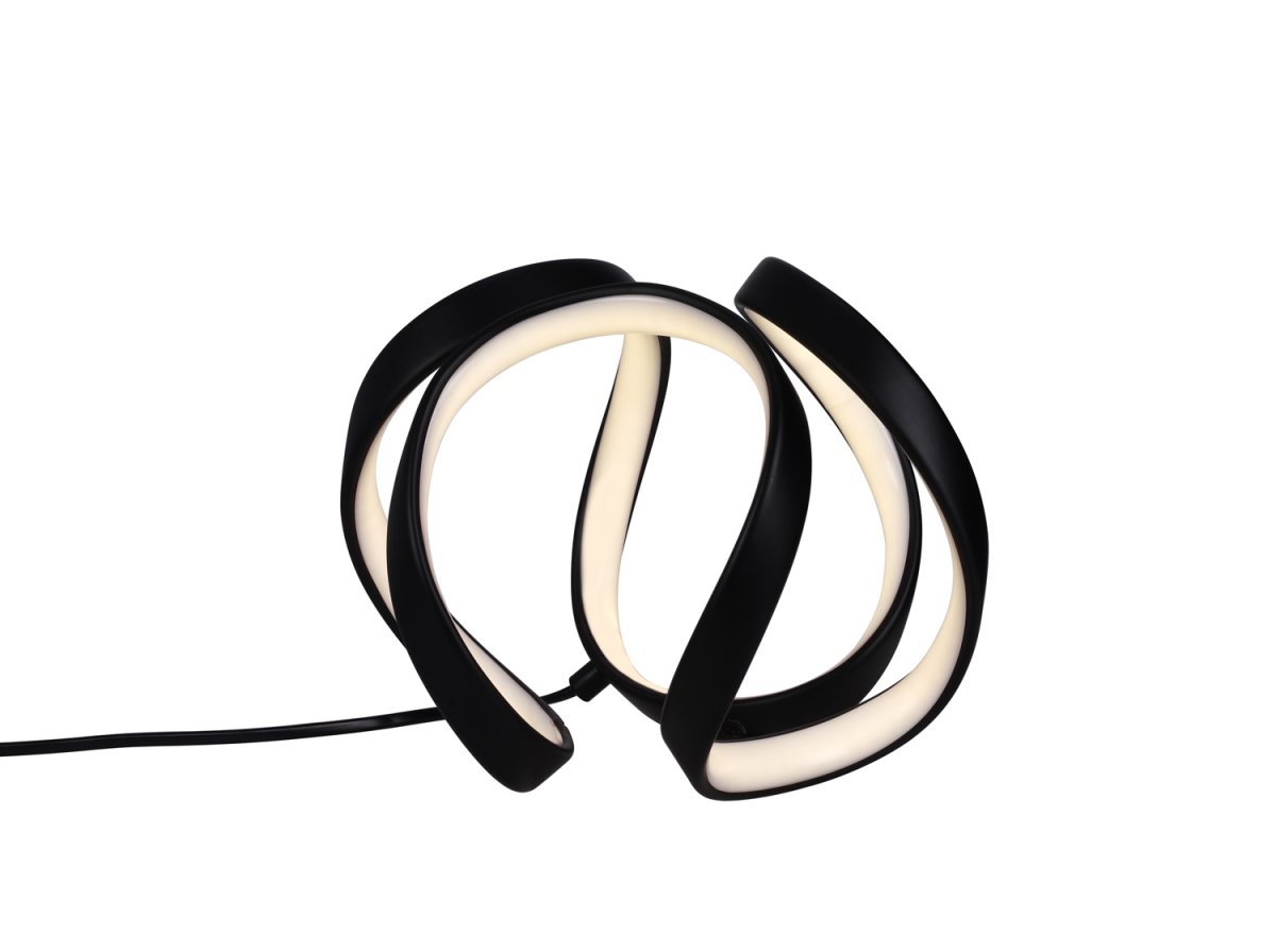 Wave 18cm Svart bordlampe Fra Cottex - Wave bordslampa i metall och silikon &auml;r en modern och elegant belysningsl&ouml;sning som ger ditt rum en unik och stilfull k&auml;nsla.