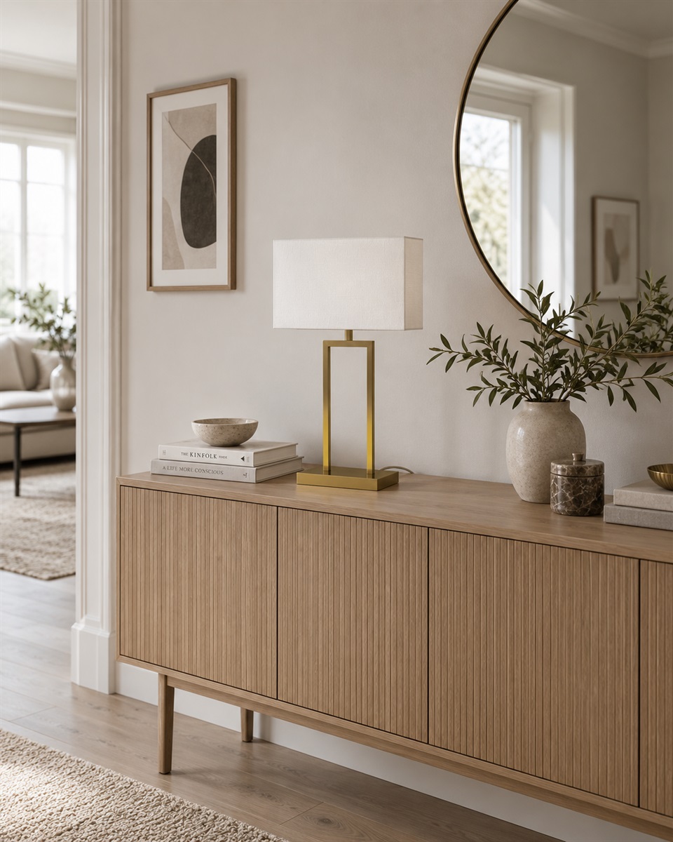 Gemma 52cm Messing bordlampe Fra Nordic Lighting - En elegant bordlampe i metall med en stilig messingfinish som gir et varmt og eksklusivt inntrykk.
