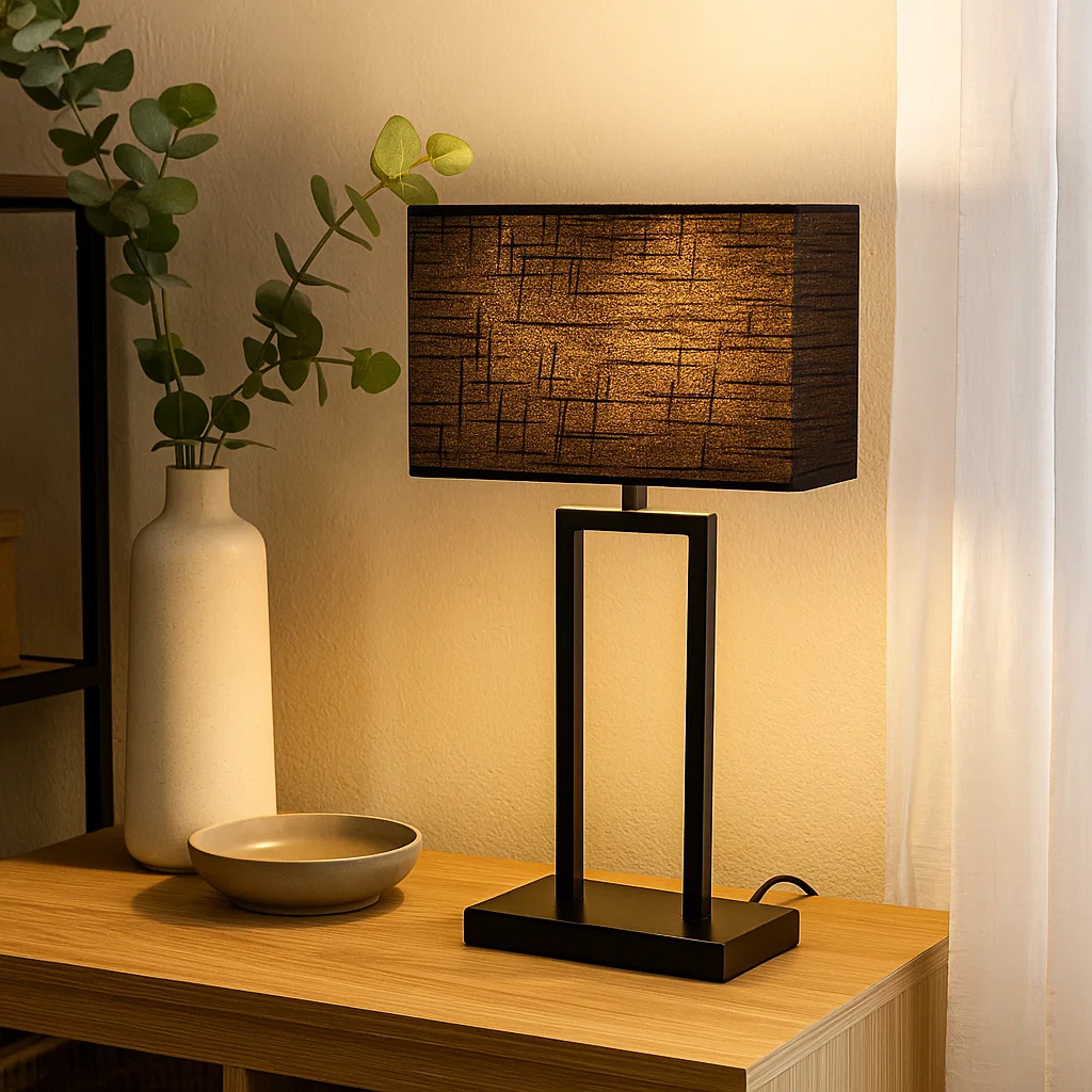 Gemma 52cm Svart bordlampe Fra Nordic Lighting - En stilig bordlampe i metall med svart finish som gir et industrielt og eksklusivt inntrykk.