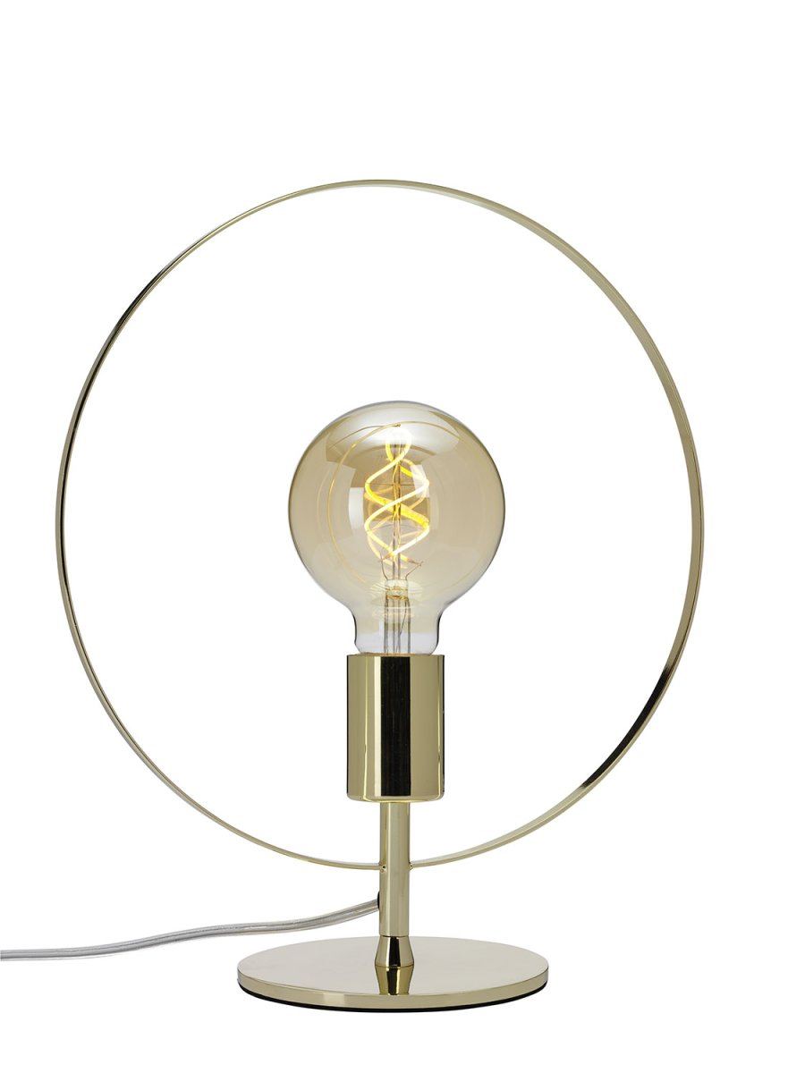 Spartan ringo 35cm Messing bordlampe Fra Cottex - Spartan Ringo bordlampe i metall er en moderne og minimalistisk lampe som trekker blikket med sitt elegante sirkul&aelig;re design.