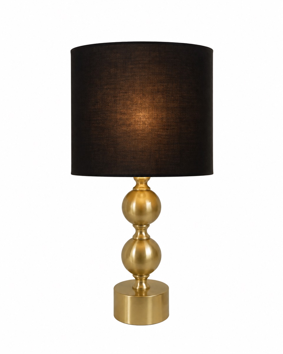 Circolo 48cm Messing/svart bordlampe Fra Nordic Lighting - Circolo bordlampe kombinerer en dekorativ metallbase med en elegant messingfinish og en klassisk svart linskjerm.