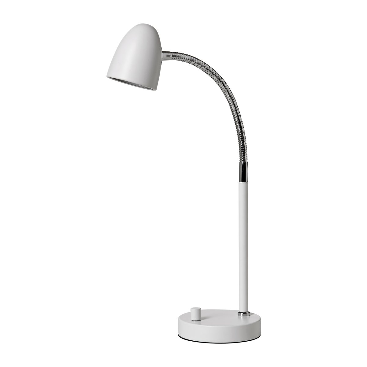 Koster 47cm Hvit skrivebordslampe Fra Armaturhantverk - Med sin tidløse design og praktiske dimmer på; base, er denne lampen et utmerket valg for både moderne og klassisk interiør.
