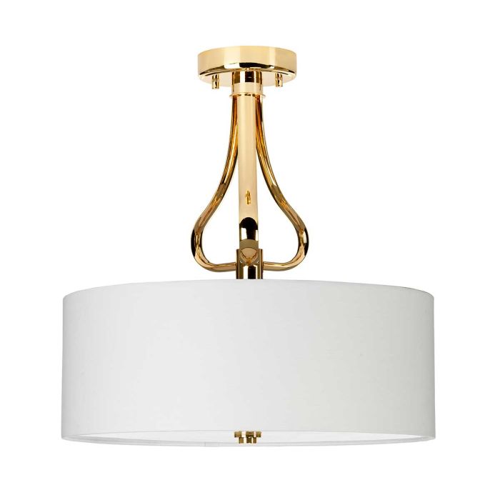 Falmouth Ø40 Gull baderomslampe Fra Elstead Lighting - Falmouth er en dekorativ taklampe til badet med en sjarmerende ramme som gir rommet en romantisk f&oslash;lelse.