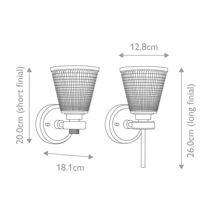 Gunnislake 13cm Børstet messing baderomslampe Fra Elstead Lighting - Lampen er laget av st&aring;l med b&oslash;rstet messingfinish og har en klar, strukturert glassskjerm som gir et jevnt og blendfritt lys.