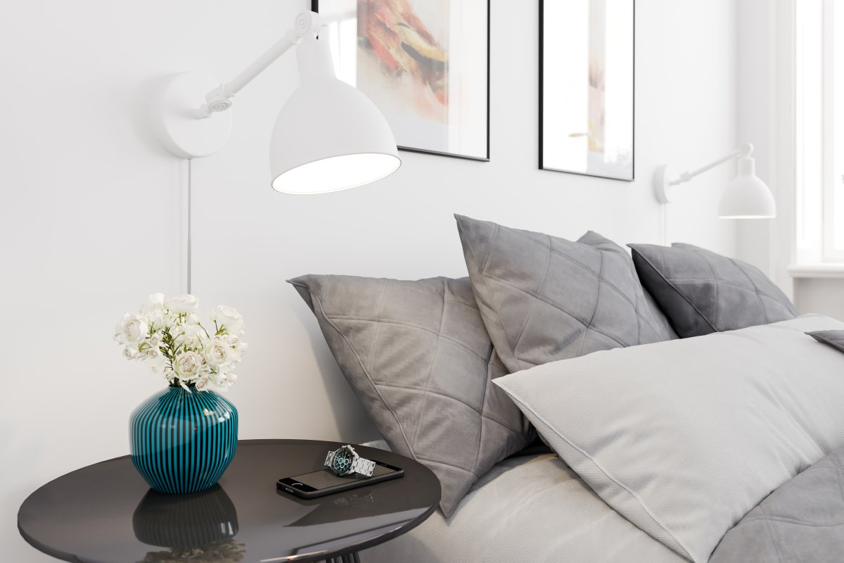 Bazar mini 50cm Sandhvit vegglampe Fra By Rydéns - Lampen er tilgjengelig i sort, grå og hvit og krever en lyskilde med E27-sokkel.