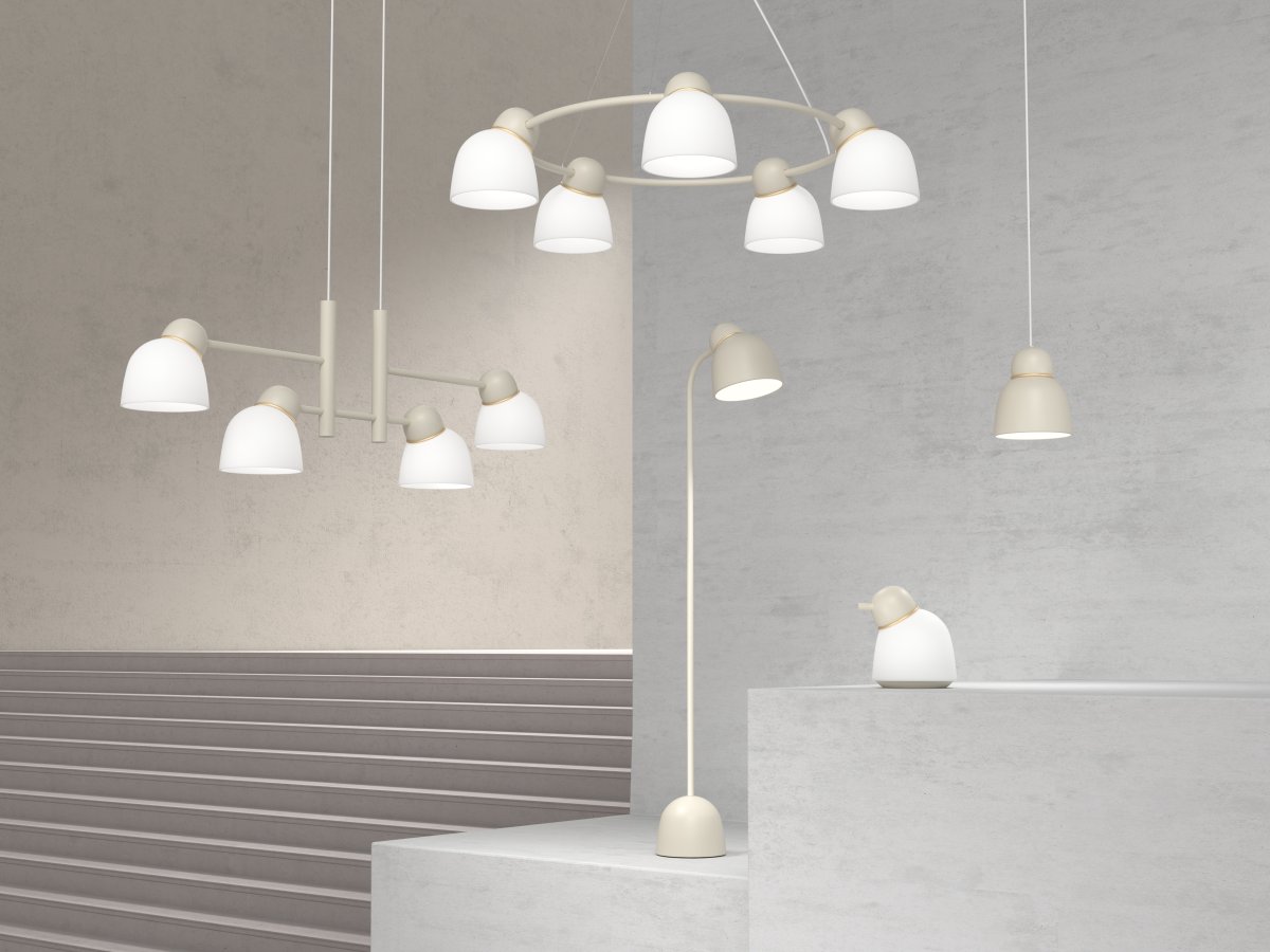 Bird Ø17 Sand/messing Taklampe Fra Belid - 