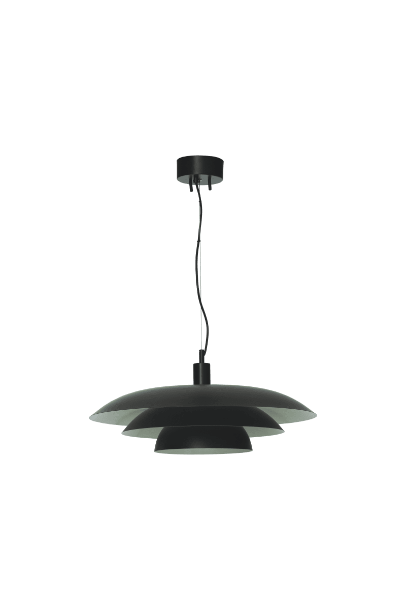 Epsilon Ø56 Svart Taklampe Fra Aneta Lighting - Epsilon leveres med doble sett med dekorative ringer og knotter, velg mellom krom og matt messing avhengig av hva som passer best til ditt hjem.