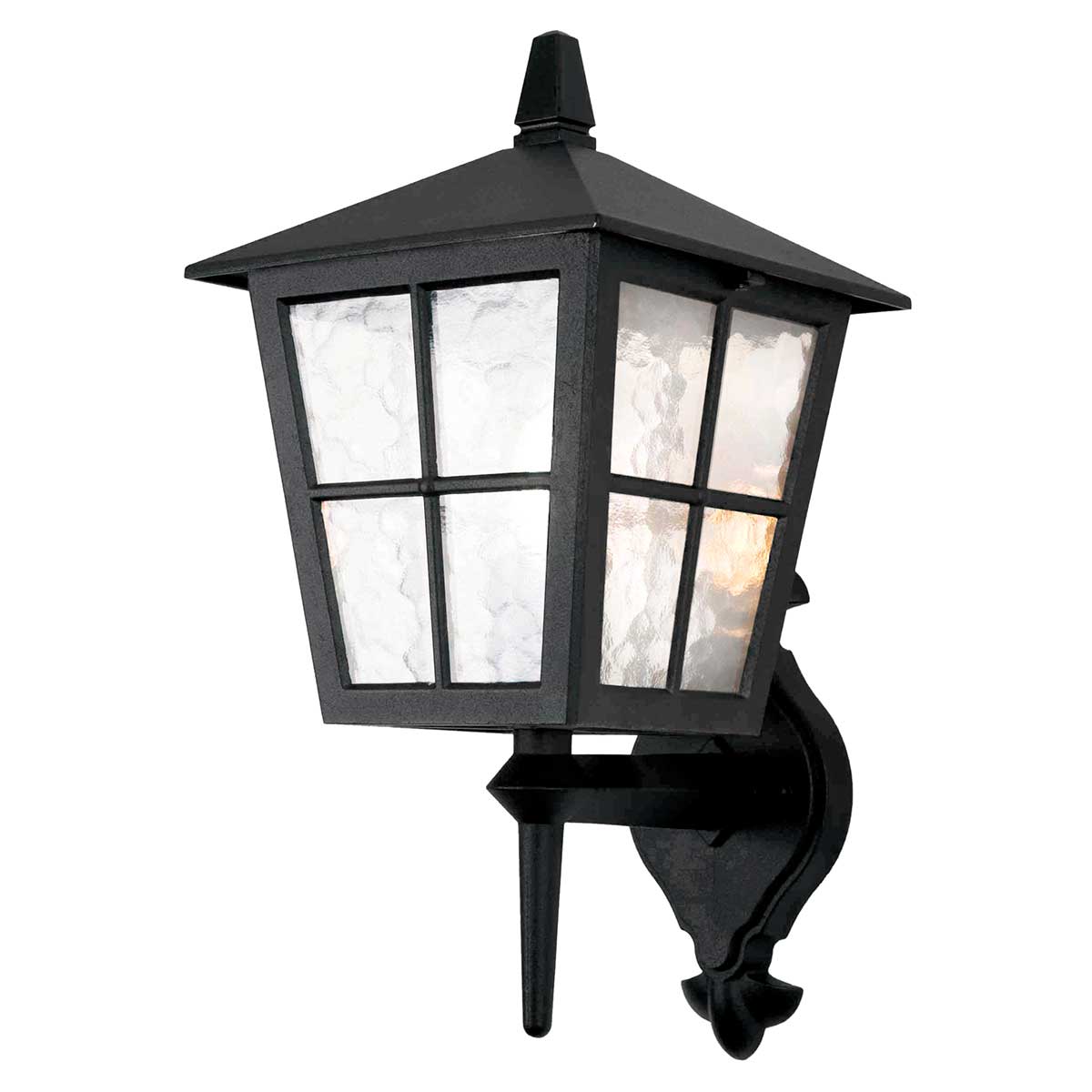 Canterbury Svart utendørslampe Fra Elstead Lighting - Canterbury vegglampe er en del av en serie mellomstore lamper med en typisk britisk stil, med vindusrammer og elegante kurver.