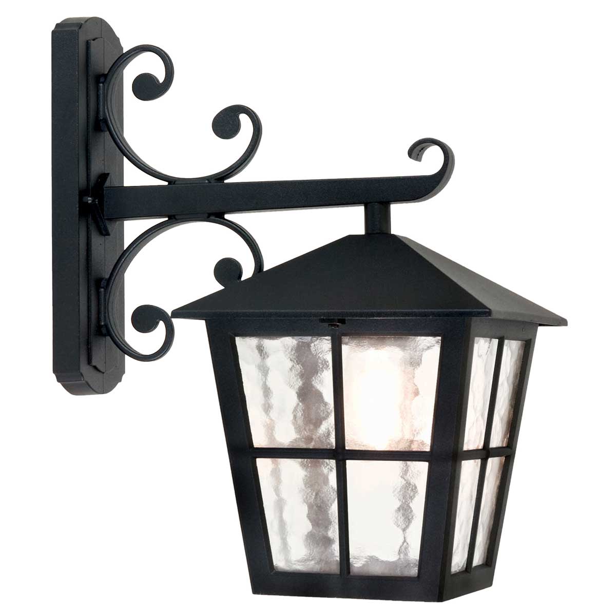 Canterbury Svart utendørslampe Fra Elstead Lighting - Canterbury vegglampe er en del av en serie mellomstore lamper med en typisk britisk stil, med vindusrammer og elegante kurver.
