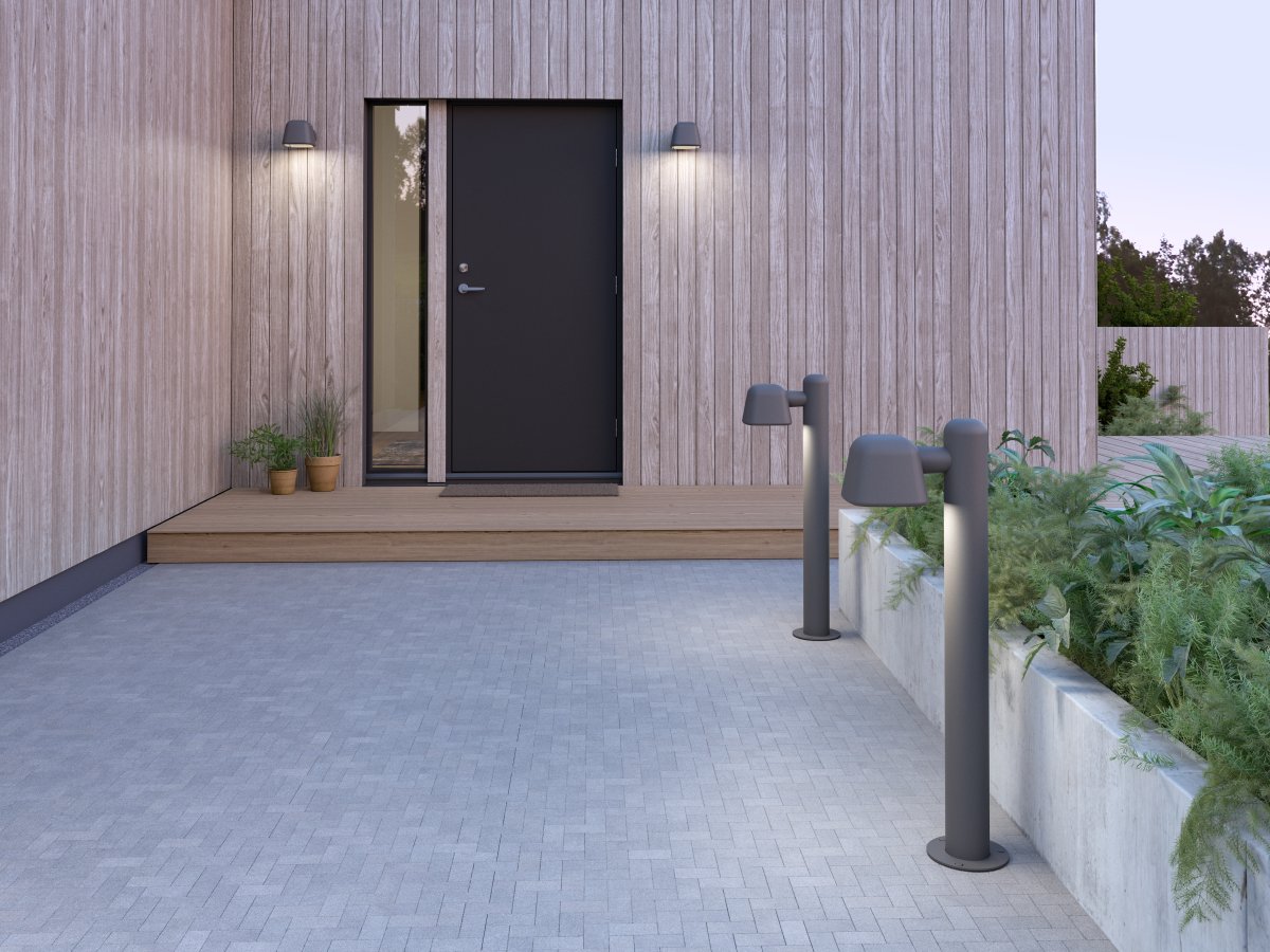 Boo 90cm Grafittgrå pullerter Fra Belid - Laget i Varberg av resirkulert aluminium med en vakker struktur i overflaten.