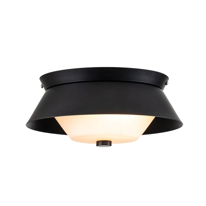 Bowtie Ø25 Svart baderomslampe Fra Elstead Lighting - Den mattsvarte taklampen Bowtie er en moderne taklampe med IP44-klassifisering, noe som gjør den egnet for bad, men også for annet interiør som vaskerom eller gjestetoalett.