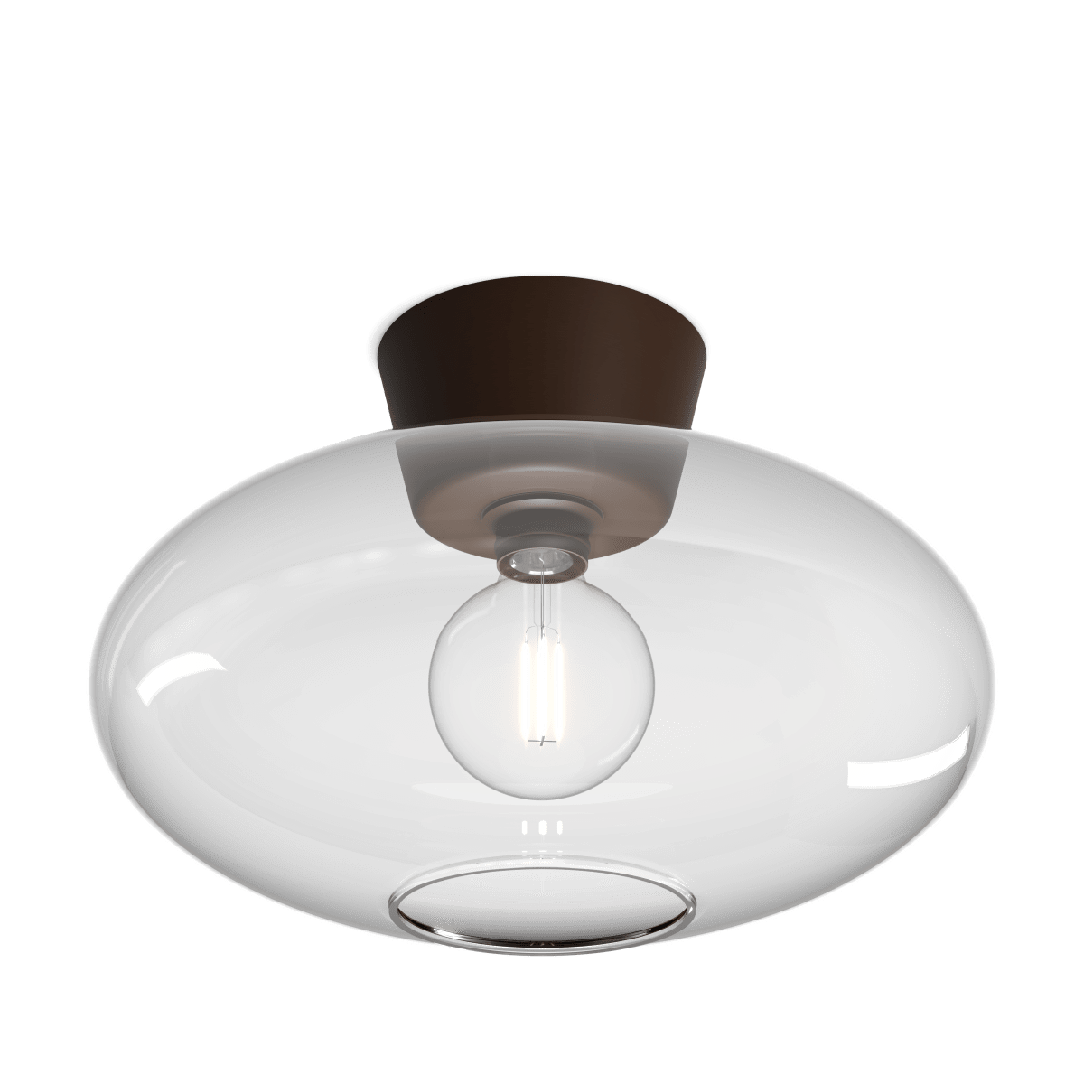 Bullo Ø38 Oksid/gjennomsiktig plafond Fra Belid - En litt st&oslash;rre taklampe laget av lakkert metall og klart eller opalt glass, den gir et preg av eleganse til ethvert rom.