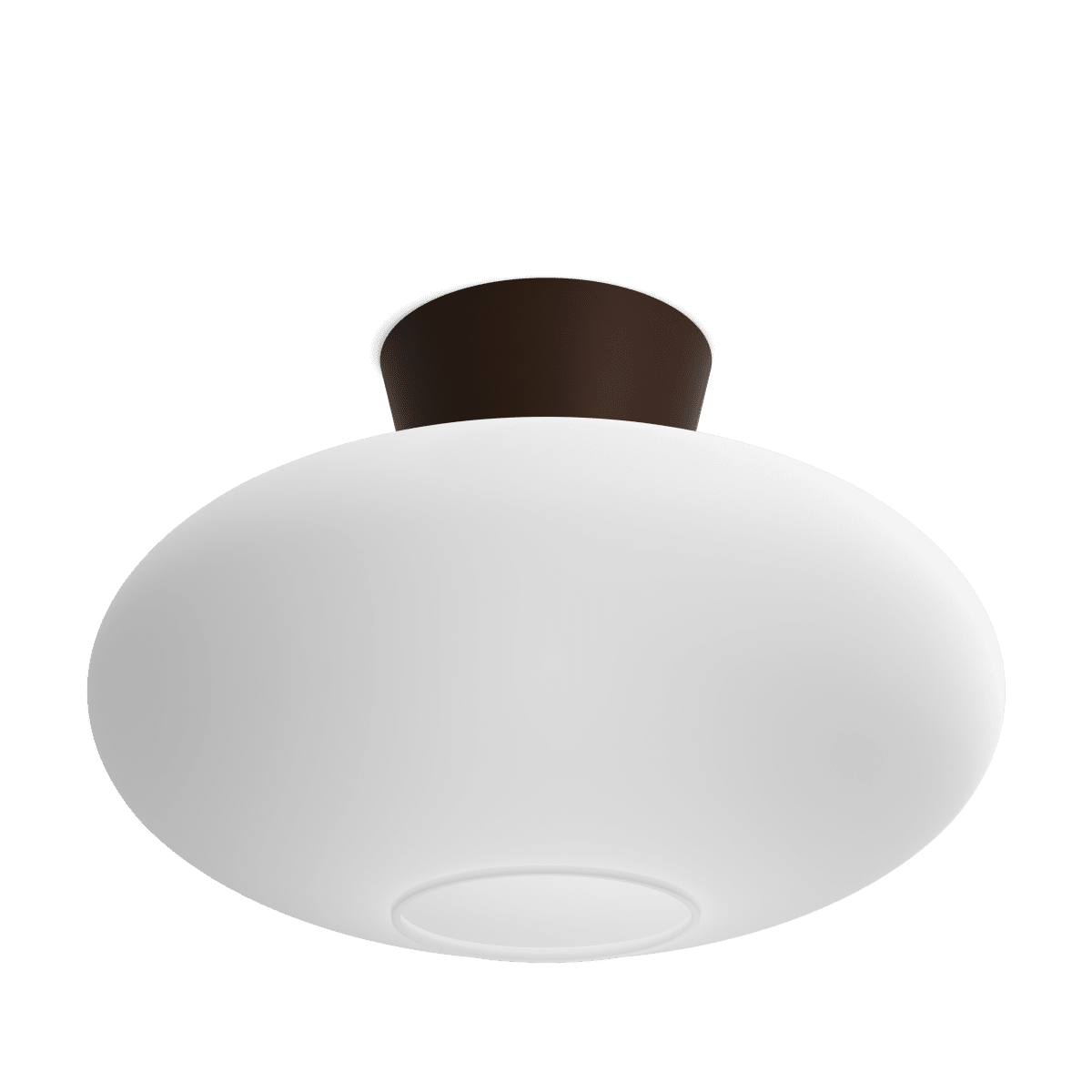 Bullo Ø38 Oksid/opal plafond Fra Belid - En litt st&oslash;rre taklampe laget av lakkert metall og klart eller opalt glass, den gir et preg av eleganse til ethvert rom.