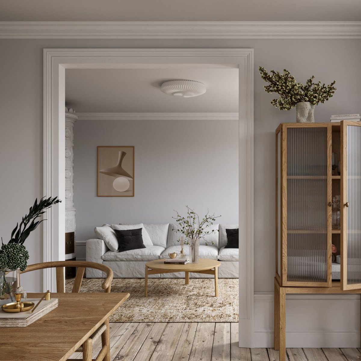 Belli Ø66 Hvit plafond Fra CO Bankeryd - Belli av papir er en diskr&eacute; taklampe til tross for sin vakre plisserte konstruksjon.