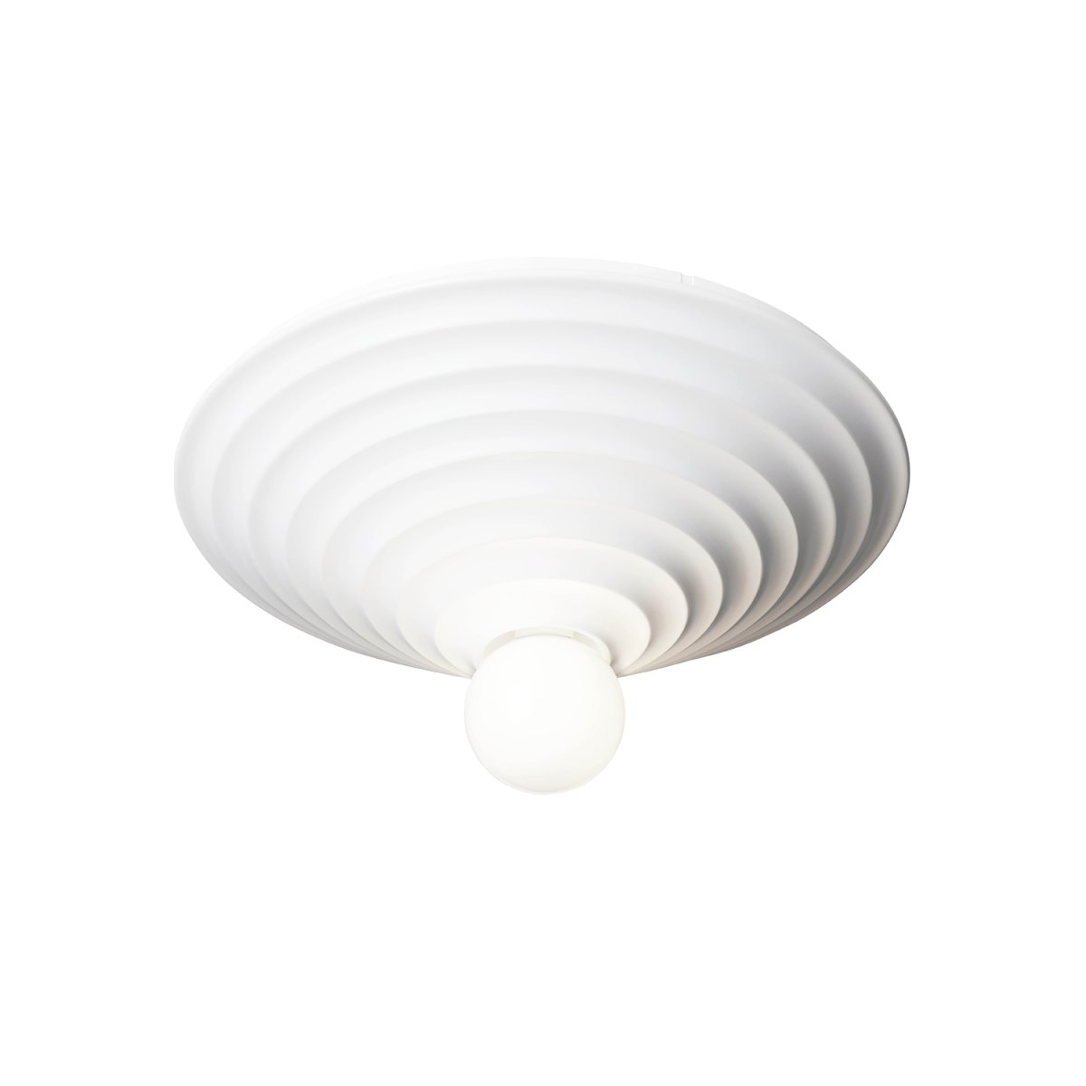 Loop Ø45 Hvit plafond Fra CO Bankeryd - Loop 45 ligner en arkitektonisk bue som brukes til å dekorere taket i et rom.