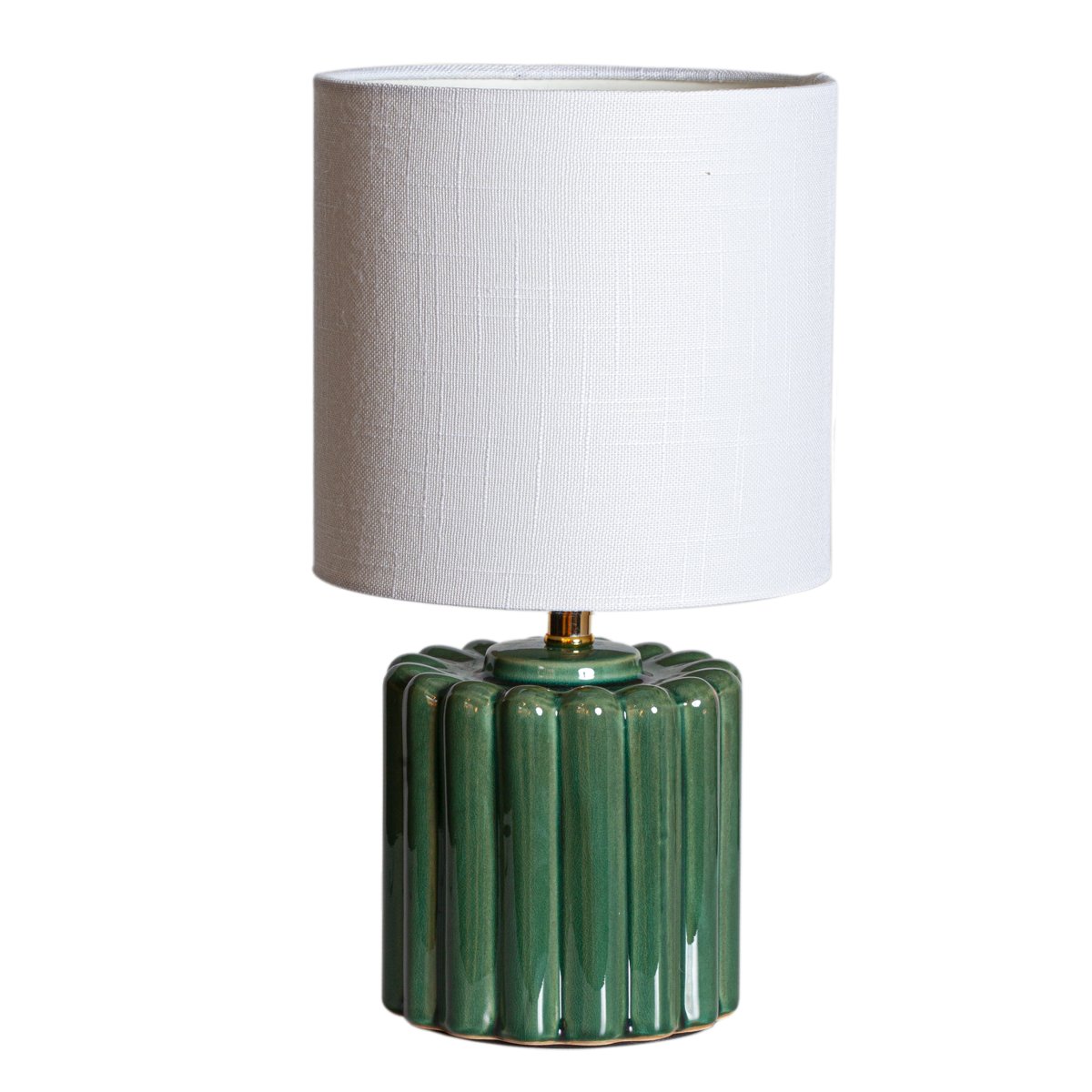 Zoom bilde av Colini 20cm Grønn bordlampe Fra Cottex - Colini er en vakker bordlampe med en gr&oslash;nn keramisk lampefot.