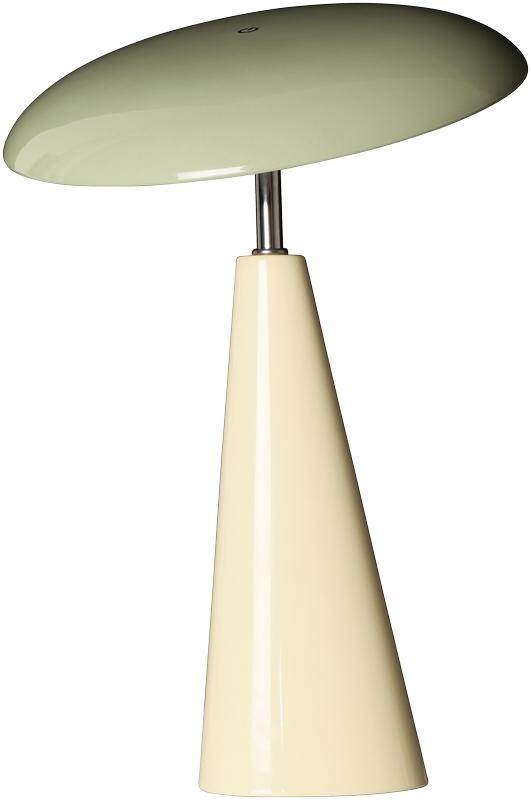 Audrey 33cm Beige/lys grønn bærbar Fra Eja - Den integrerte LED-belysningen gir et behagelig lys, og lampen er dimbar for enkelt å skape den rette atmosfæren i rommet.