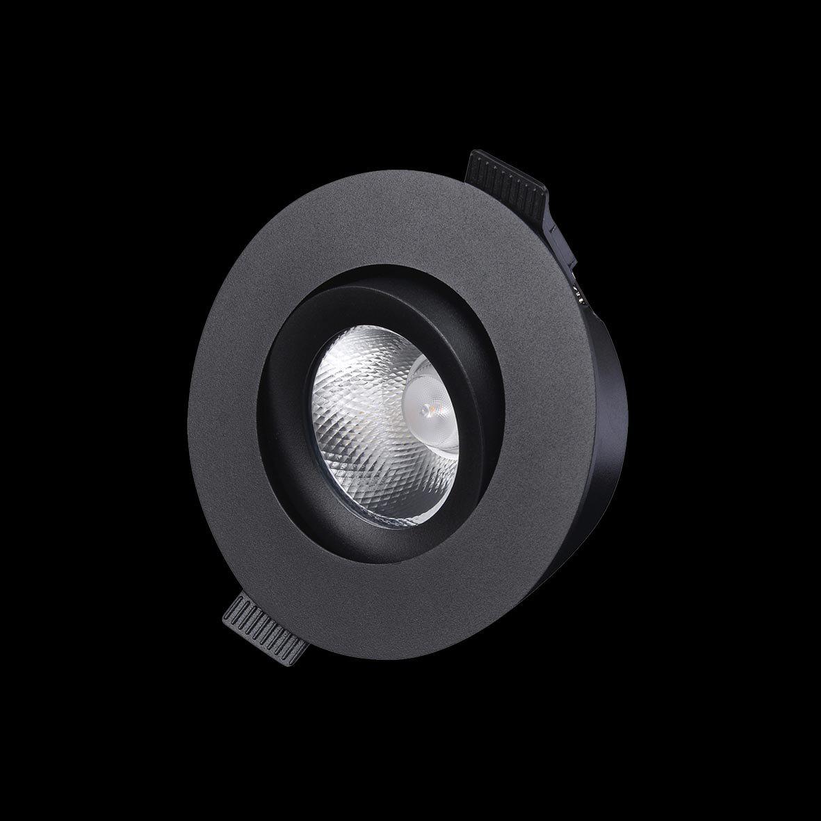 D-007 Downlight 3000K Svart Fra Designlight - For de som &oslash;nsker en downlight som skiller seg ut, finnes det en armaturfront/dekorring som kan bestilles som tilbeh&oslash;r i fargene gull, krom, bronse, antikk messing og b&oslash;rstet sateng.