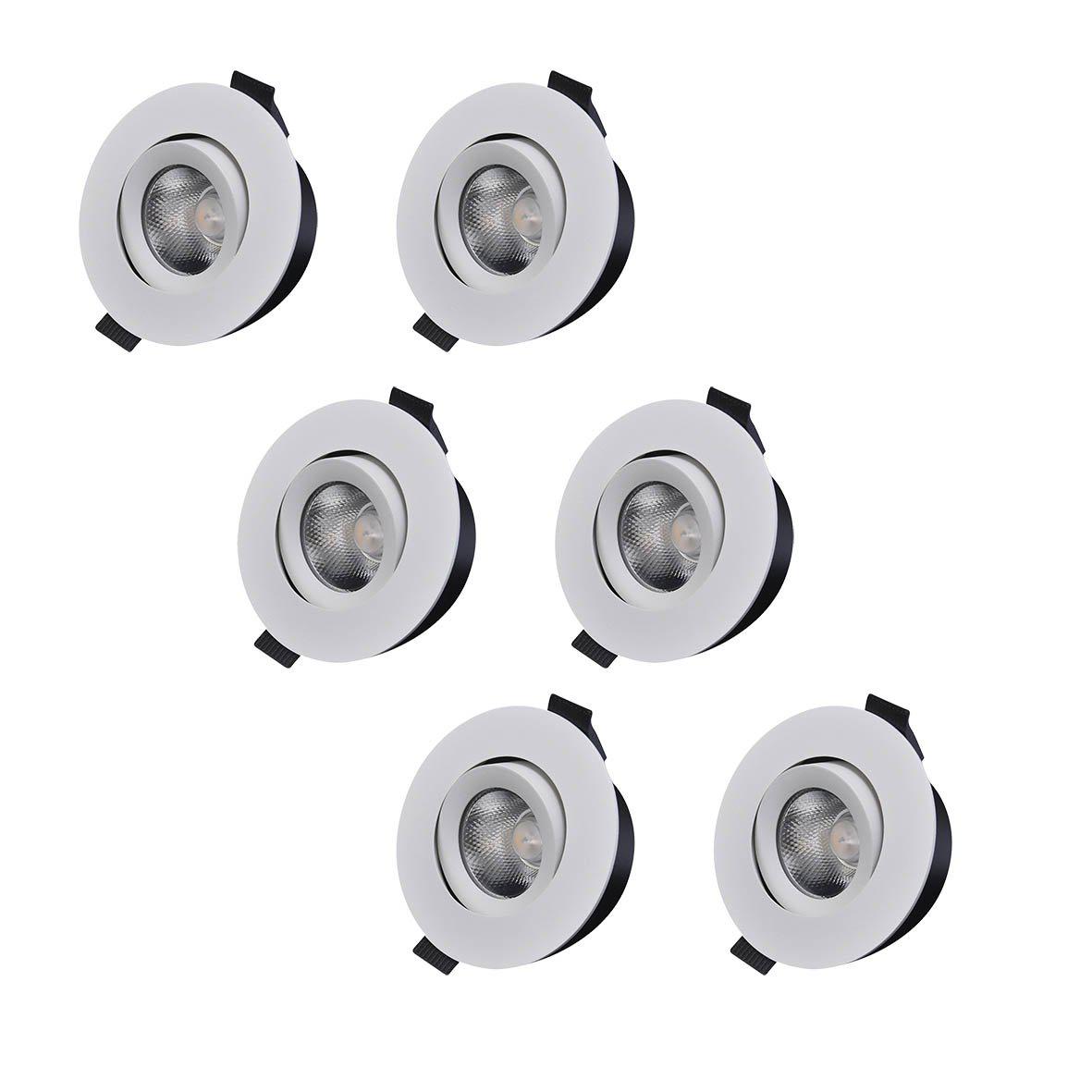 D-007 Downlight 2700K 6-pk Hvit Fra Designlight - Armaturens driver og koblingsboks (inkludert) er designet for &aring; monteres med 28 linser i kombinasjon med 12-13 mm takplater.