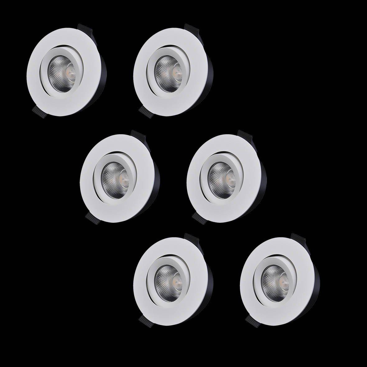 D-007 Downlight 2700K 6-pk Hvit Fra Designlight - Armaturens driver og koblingsboks (inkludert) er designet for &aring; monteres med 28 linser i kombinasjon med 12-13 mm takplater.