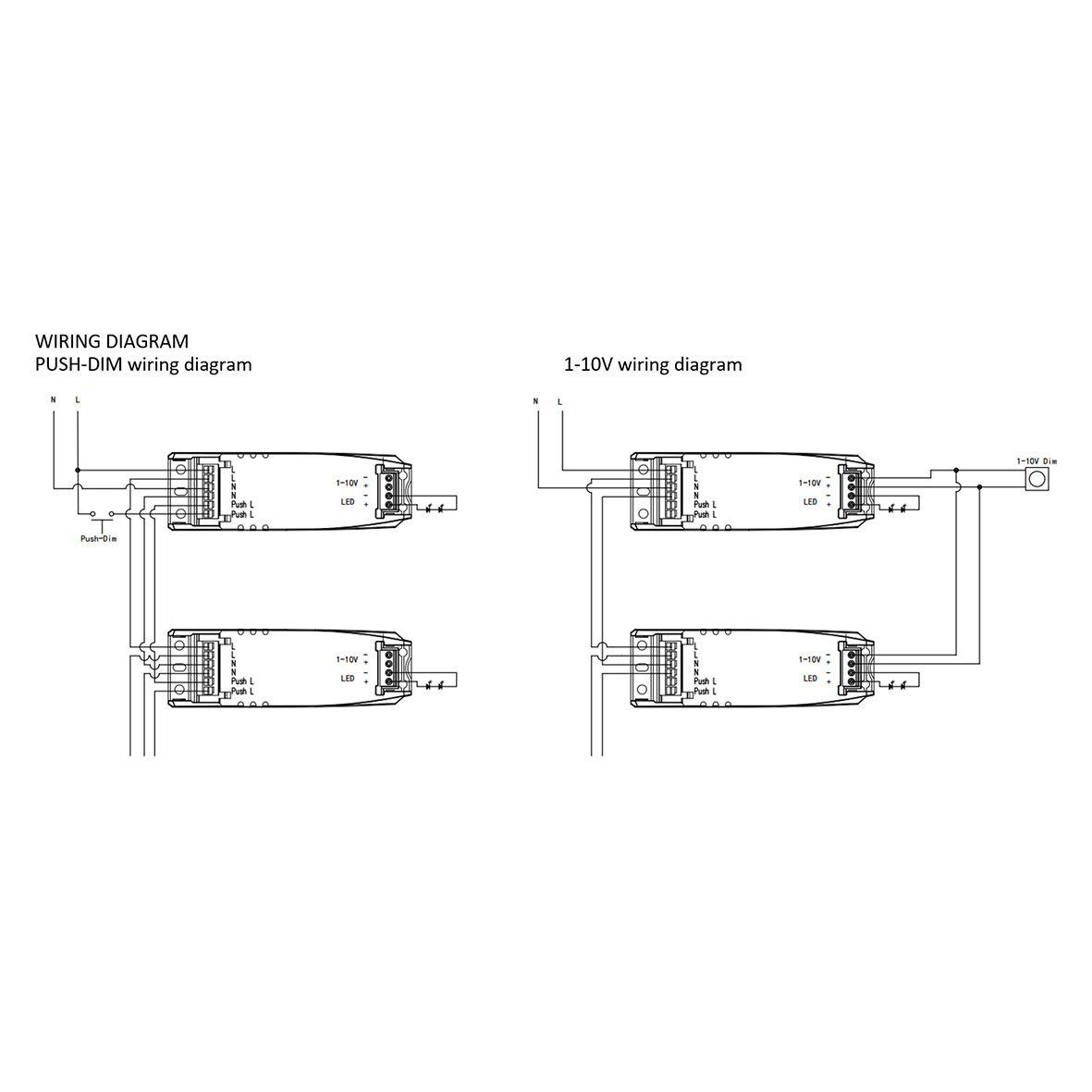 D-MA310DP driver 1-10V & Push Fra Designlight - Lyset styres med en eller flere fj&aelig;rbelastede trykknappbrytere, eller 1-10V.