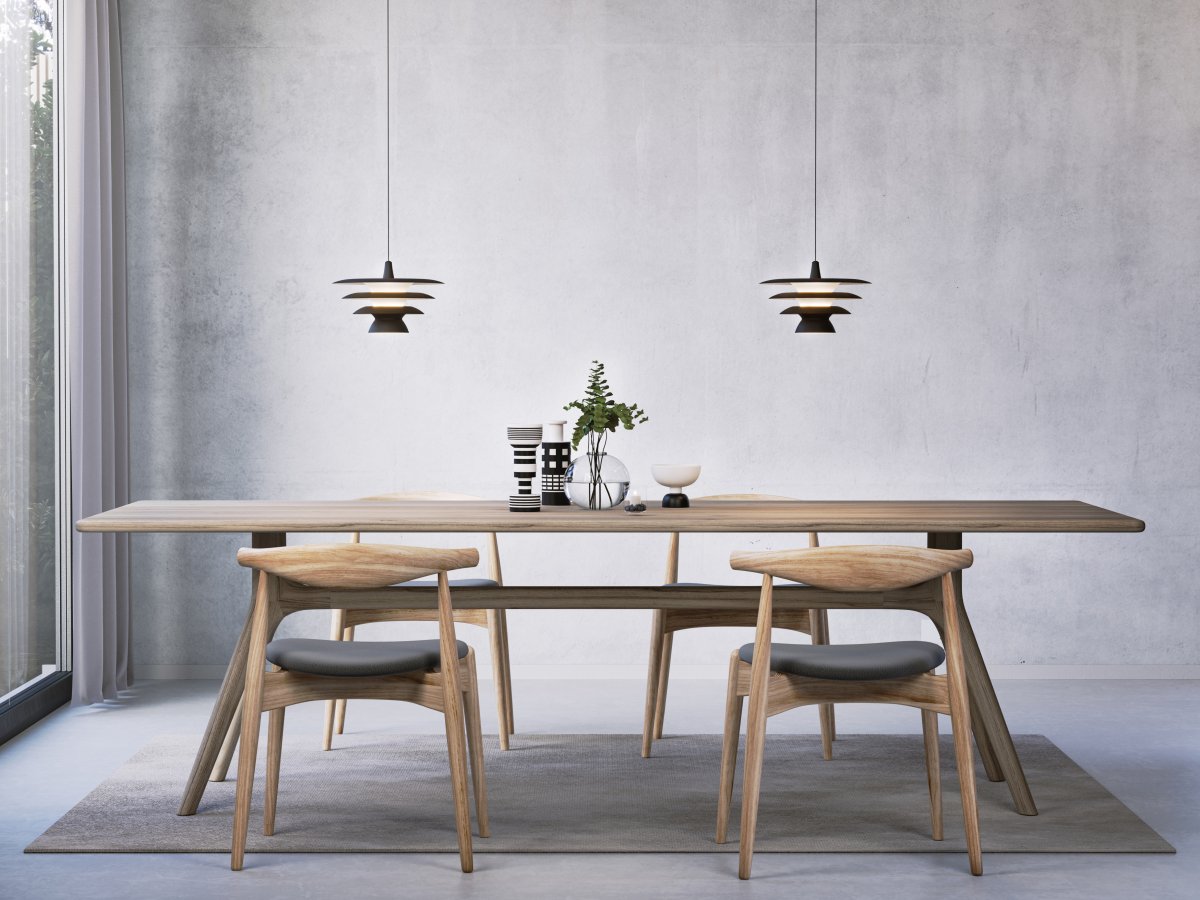 DaVinci Ø30 Matt svart Taklampe Fra Belid - Lampen er laget av metall og best&aring;r av tre skjermer i forskjellige st&oslash;rrelser som sammen skaper et stilig og uttrykksfullt design.
