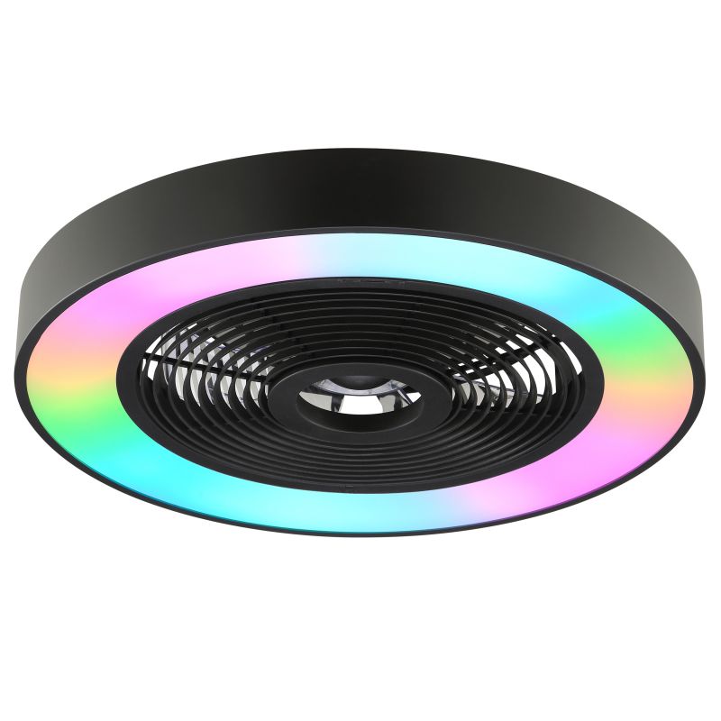 Catania Ø48 Svart Fra Brilliant - Armaturen er ogs&aring; utstyrt med IC-RGB-teknologi som skaper myke fargeoverganger og levende lyseffekter for en unik og atmosf&aelig;risk atmosf&aelig;re.