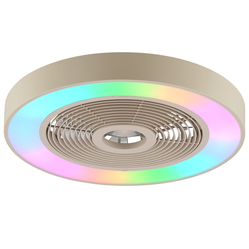 Catania Ø48 Beige Fra Brilliant - Armaturen er ogs&aring; utstyrt med IC-RGB-teknologi som skaper myke fargeoverganger og levende lyseffekter for en unik og atmosf&aelig;risk atmosf&aelig;re.