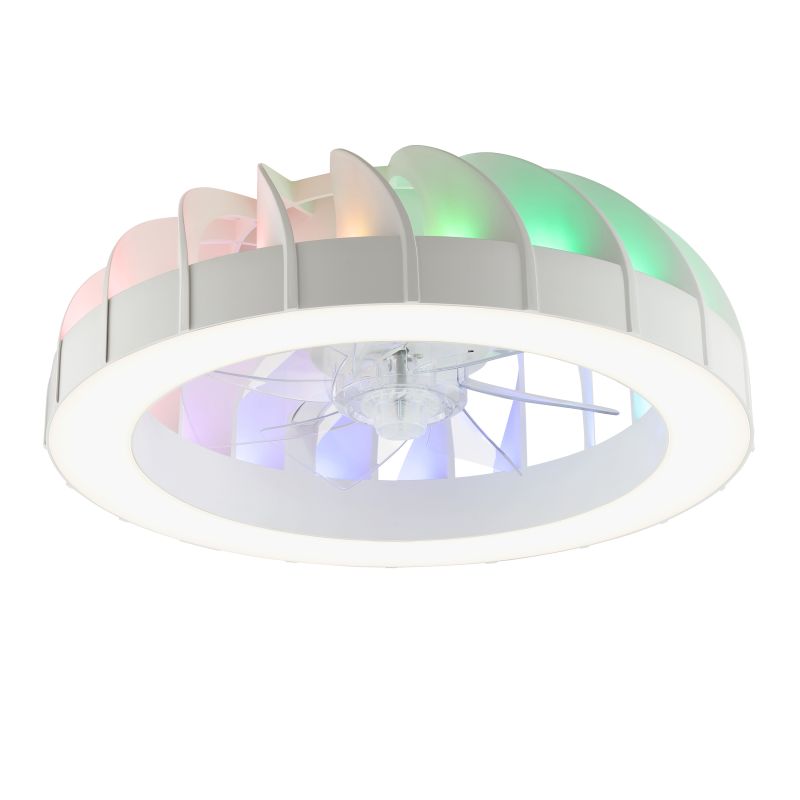 Fanora Ø46 Hvit Fra Brilliant - For ekstra stil er Fanora utstyrt med integrert RGB-belysning som kan skinne i forskjellige farger og effekter, noe som gj&oslash;r det enkelt &aring; tilpasse rommets f&oslash;lelse til hum&oslash;r og anledning.