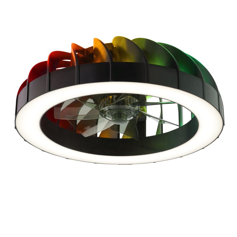 Fanora Ø46 Svart Fra Brilliant - For ekstra stil er Fanora utstyrt med integrert RGB-belysning som kan skinne i forskjellige farger og effekter, noe som gj&oslash;r det enkelt &aring; tilpasse rommets f&oslash;lelse til hum&oslash;r og anledning.