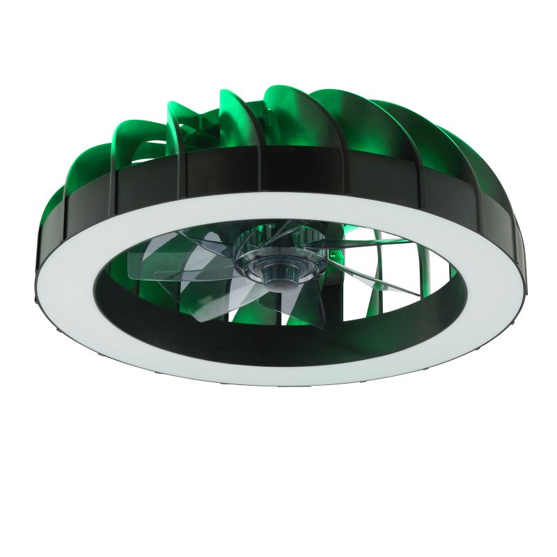 Fanora Ø46 Svart Fra Brilliant - For ekstra stil er Fanora utstyrt med integrert RGB-belysning som kan skinne i forskjellige farger og effekter, noe som gj&oslash;r det enkelt &aring; tilpasse rommets f&oslash;lelse til hum&oslash;r og anledning.