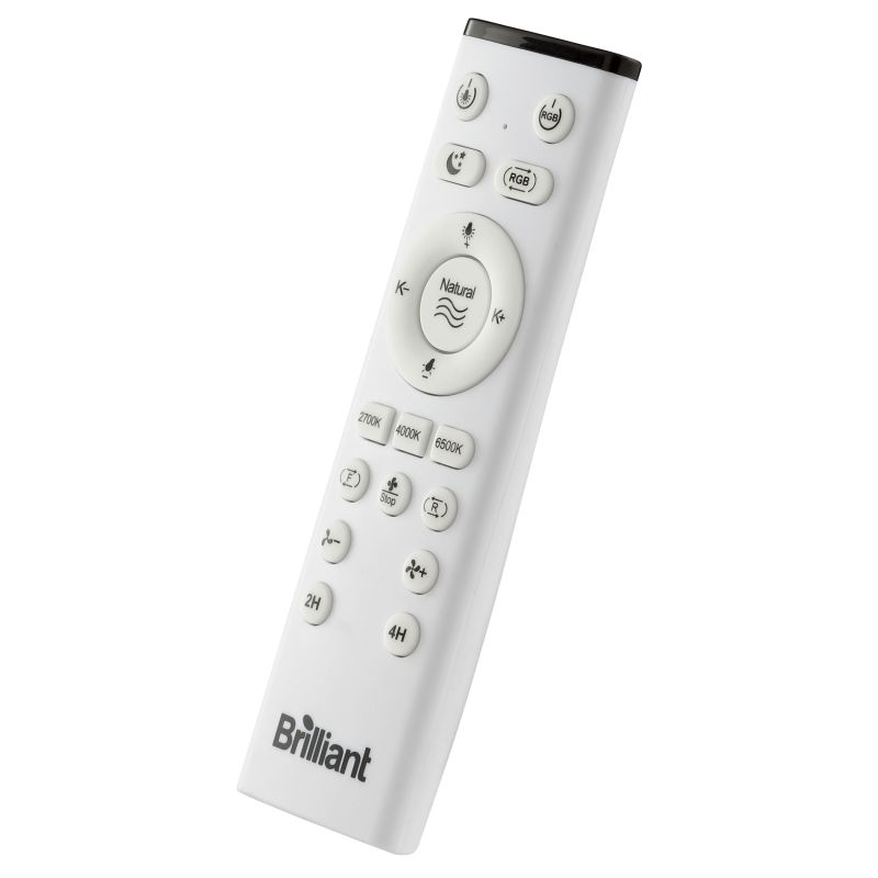 Fanora Ø46 Svart Fra Brilliant - For ekstra stil er Fanora utstyrt med integrert RGB-belysning som kan skinne i forskjellige farger og effekter, noe som gj&oslash;r det enkelt &aring; tilpasse rommets f&oslash;lelse til hum&oslash;r og anledning.