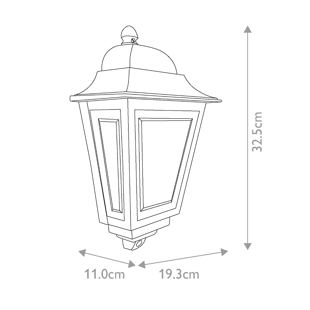 Deco Lane 32cm Svart utendørslampe Fra Elstead Lighting - Laget av svartlakkert aluminium og polykarbonat, gir den en lett, men robust konstruksjon som er slitesterk og langvarig.