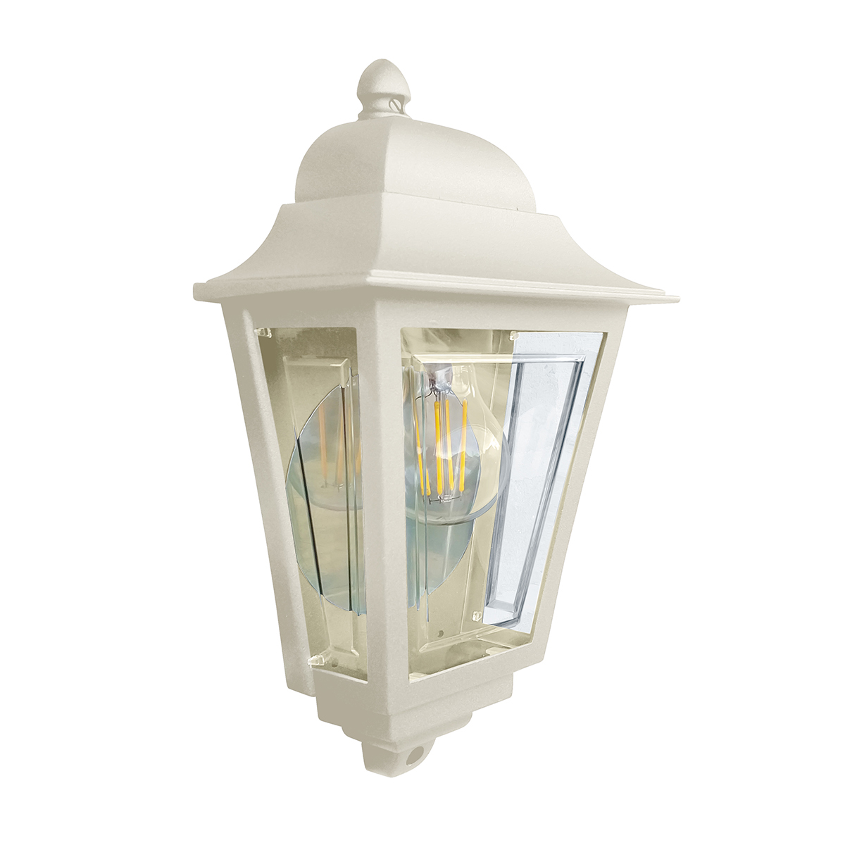 Deco Lane 32cm Beige utendørslampe Fra Elstead Lighting - Laget av anodisert aluminium og polykarbonat, tilbyr den en lett, men robust konstruksjon som er værbestandig og langvarig.