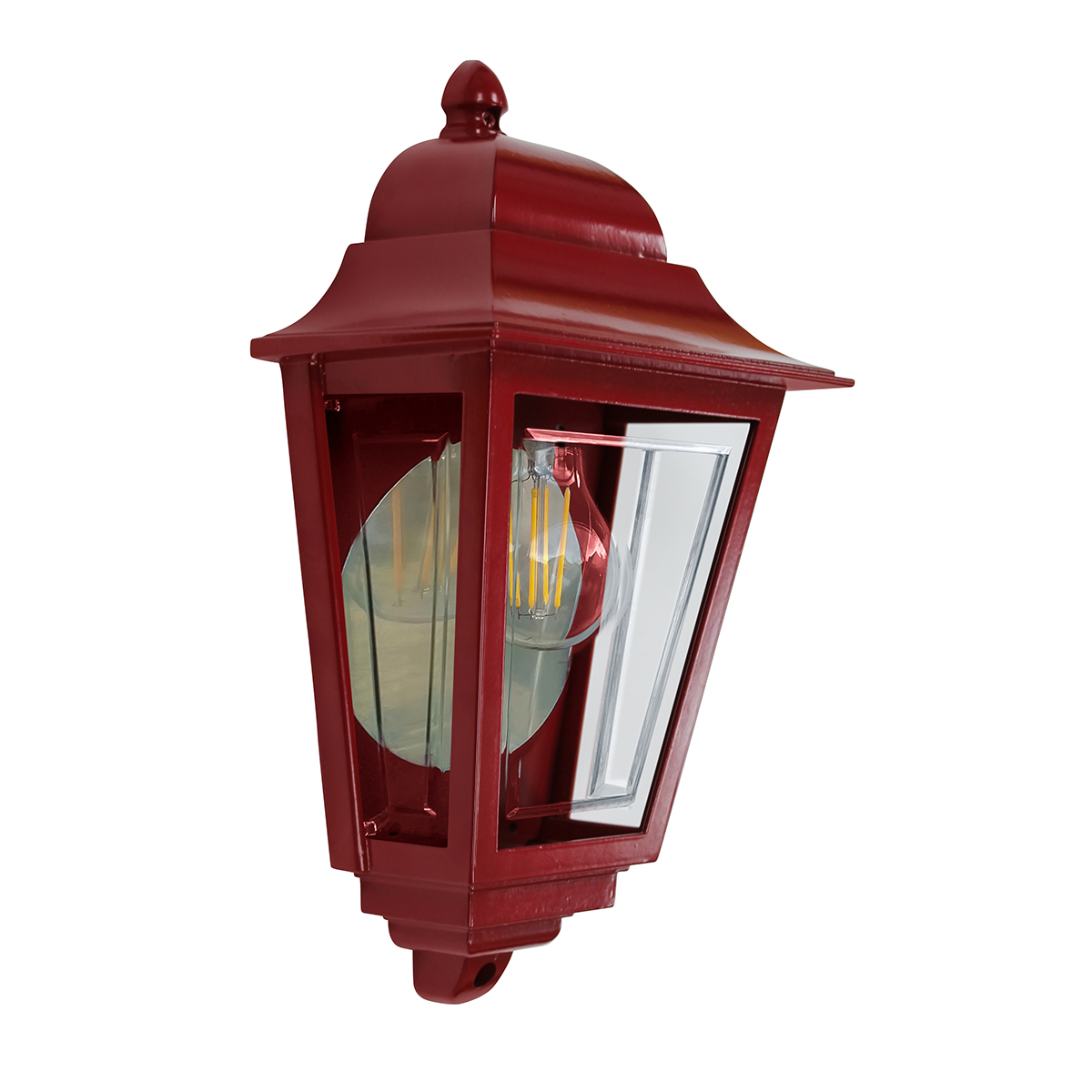 Deco Lane 32cm RØD utendørslampe Fra Elstead Lighting - Laget av r&oslash;dt aluminium og polykarbonat, og tilbyr en lett, men robust konstruksjon som er v&aelig;rbestandig og langvarig.