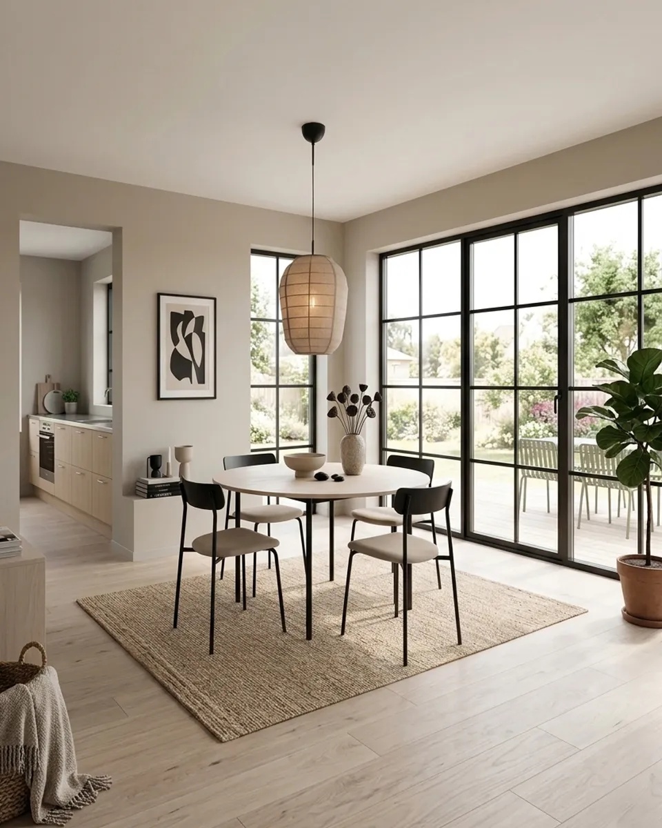 Delino Ø40 Beige Taklampe Fra By Rydéns - Delino er en stilig pendellampe som kombinerer naturlige materialer med et mykt og tidl&oslash;st design.