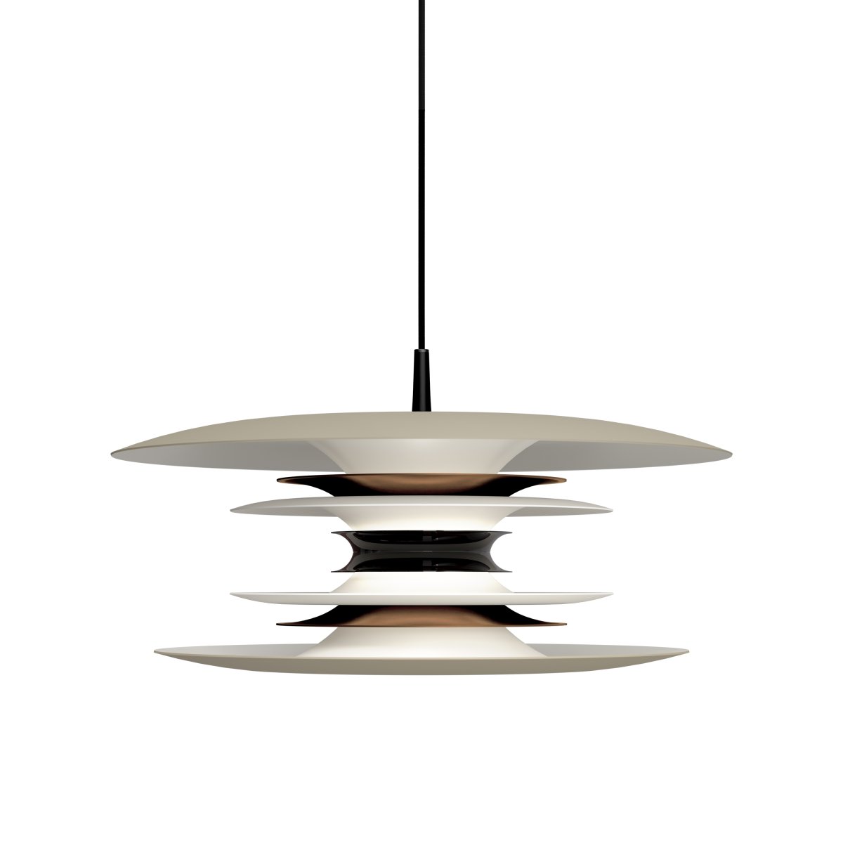 Diablo Ø50 Sand/bronse Taklampe Fra Belid - Diablo-pendelen er en del av den eksklusive Diablo-familien, designet av Joakim Fihn, og er ogs&aring; tilgjengelig som gulv-, bord- og vegglampe.