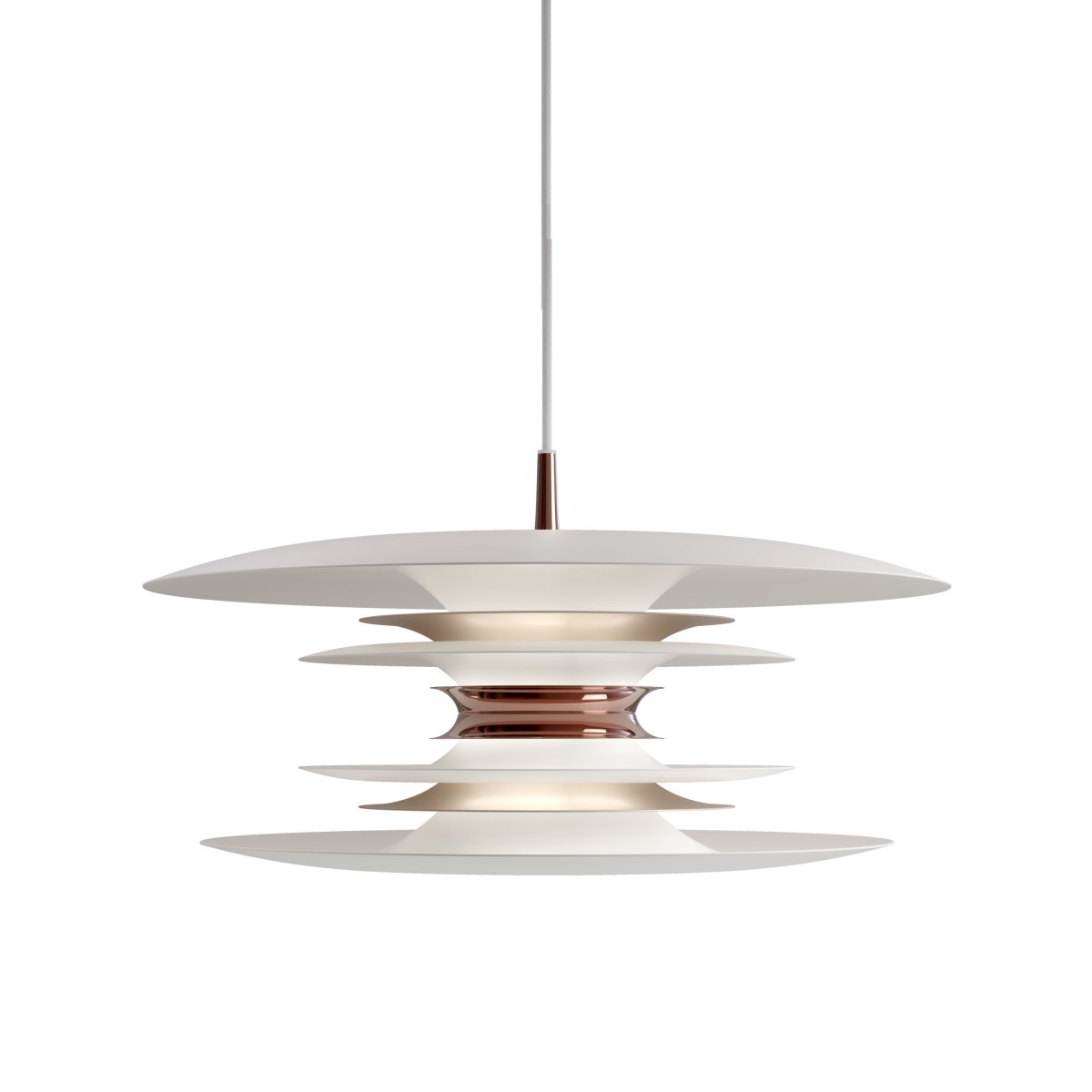 Diablo Ø50 Hvit/rosé Taklampe Fra Belid - Diablo-familien - en eksklusiv samling av pendel-, gulv-, bord- og vegglamper med moderne design.