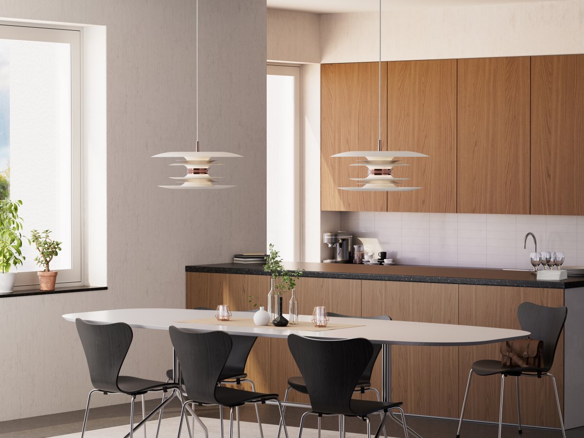 Diablo Ø50 Hvit/rosé Taklampe Fra Belid - Diablo-familien - en eksklusiv samling av pendel-, gulv-, bord- og vegglamper med moderne design.
